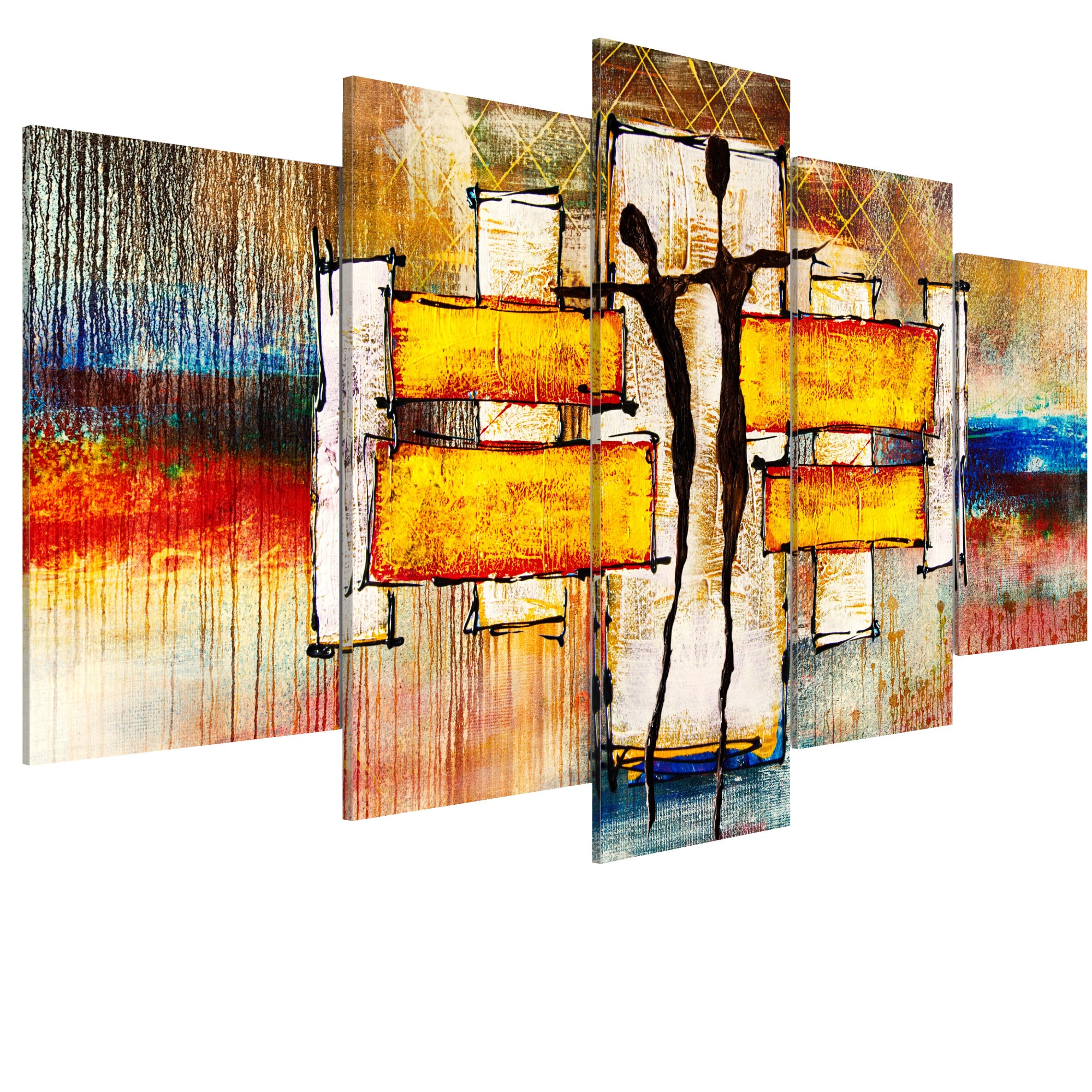 Tablou canvas 5 piese - Tango solar - 100 x 50 cm