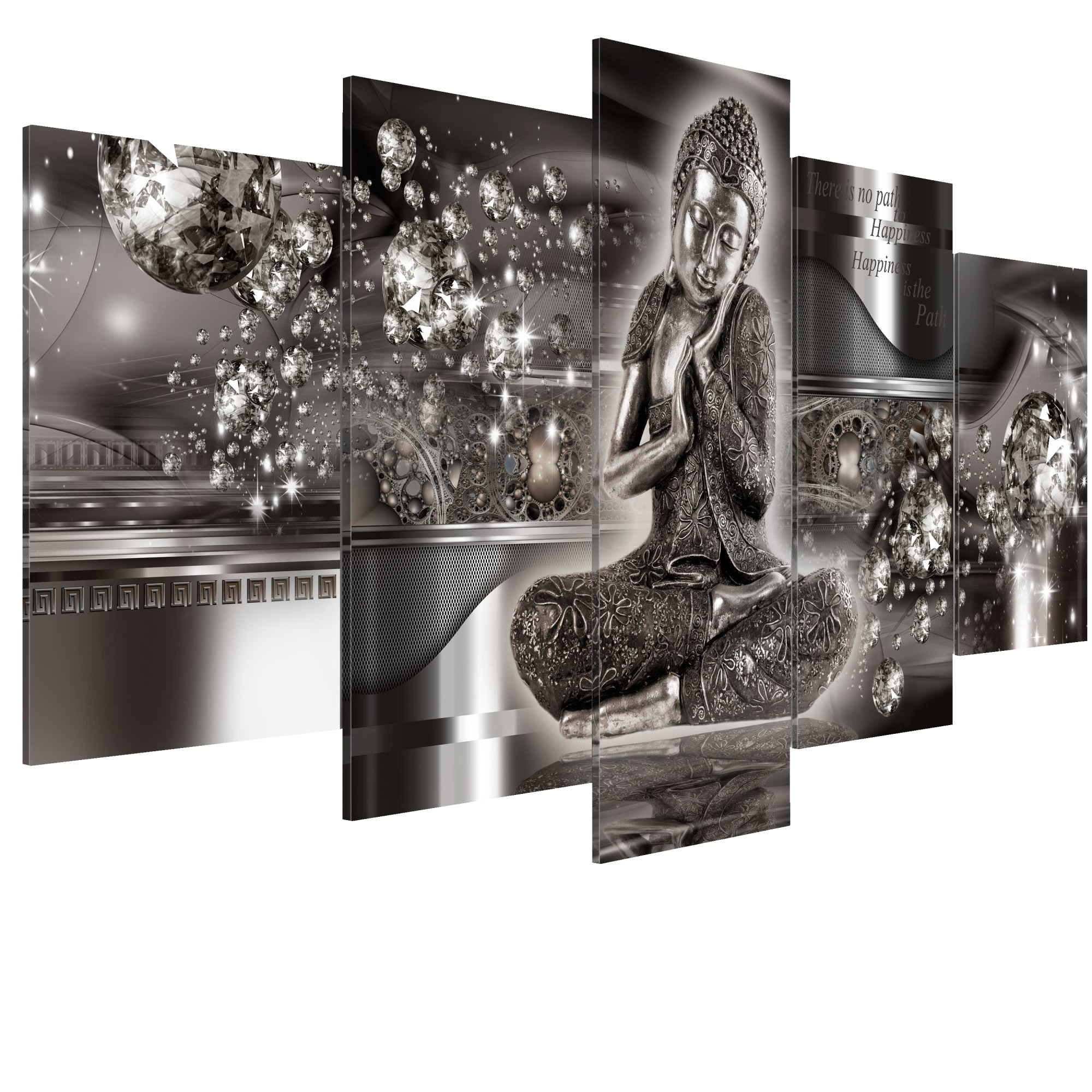 Tablou canvas 5 piese - Seninatate de argint - 200 x 100 cm