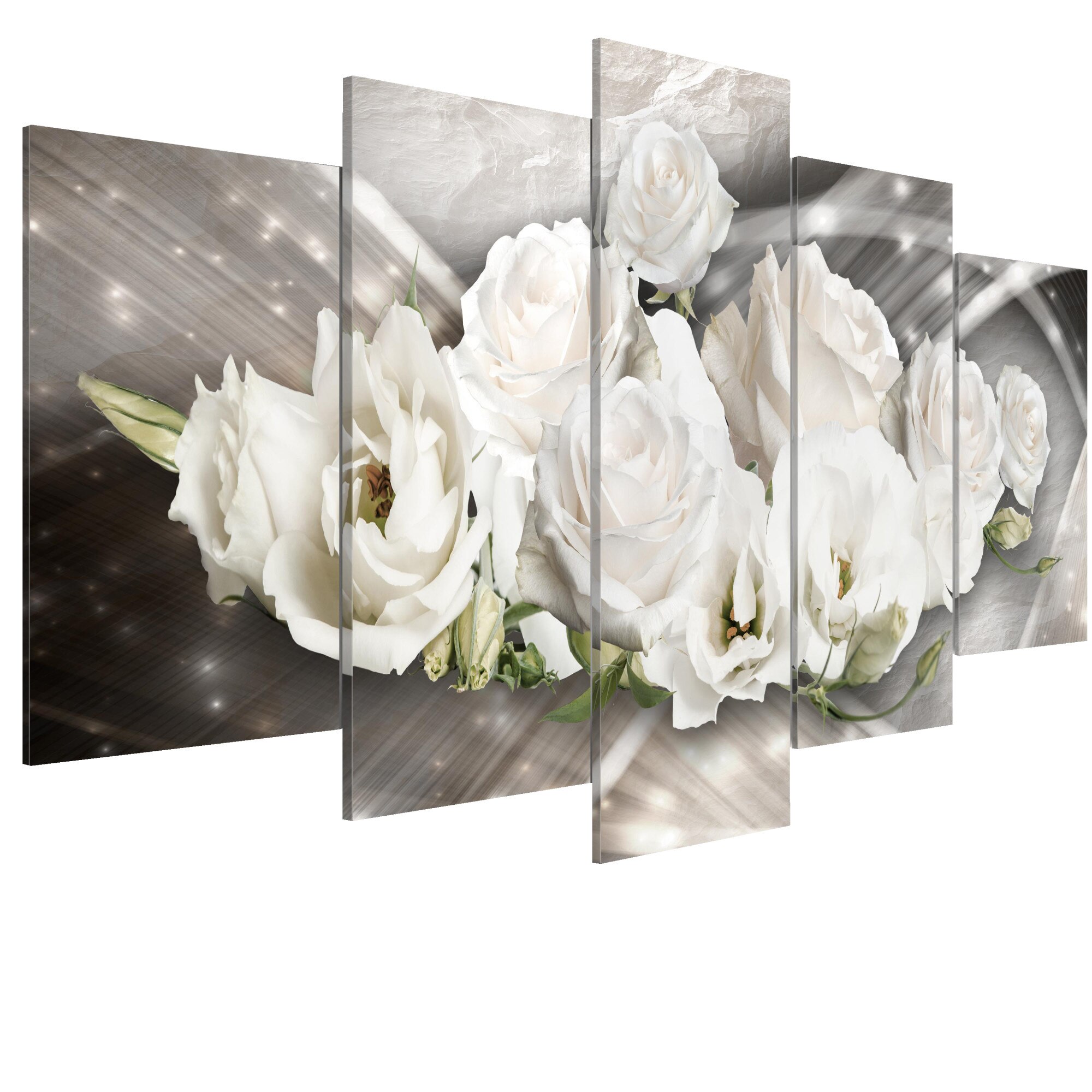 Tablou canvas 5 piese - Secretul unei trandafiri - 100 x 50 cm