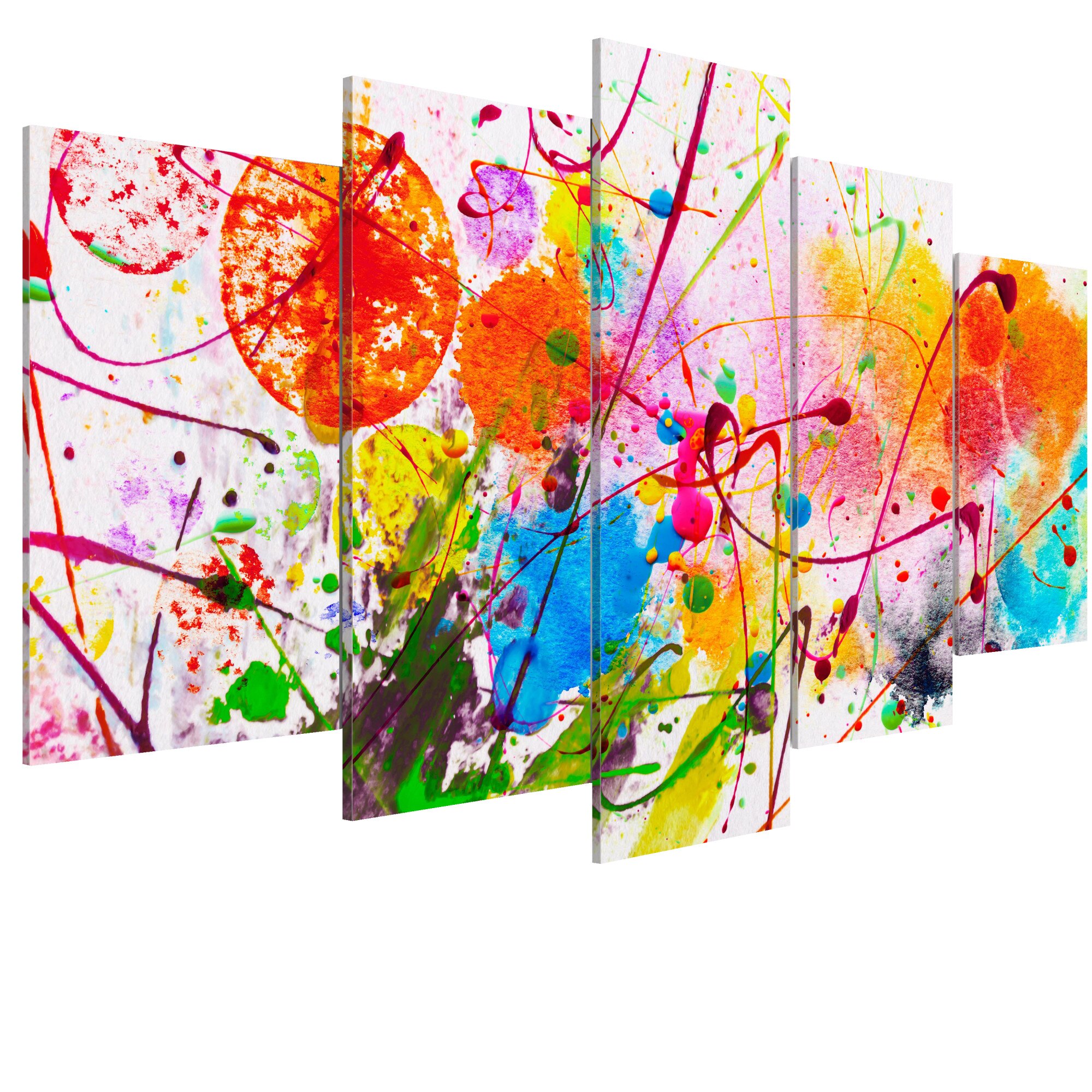 Tablou canvas 5 piese - Vara culorilor - 200 x 100 cm