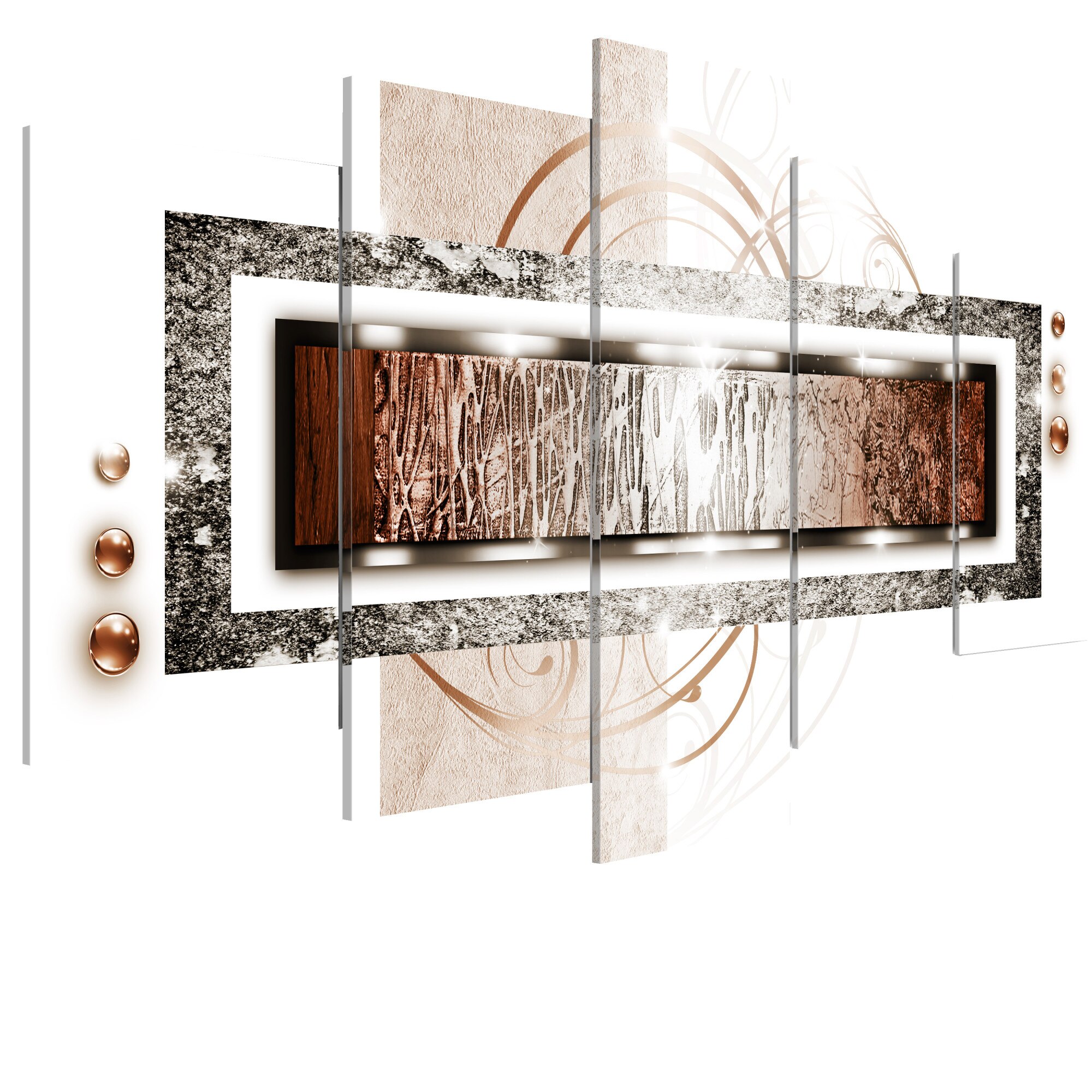 Tablou canvas 5 piese - Viscol auriu - 200 x 100 cm