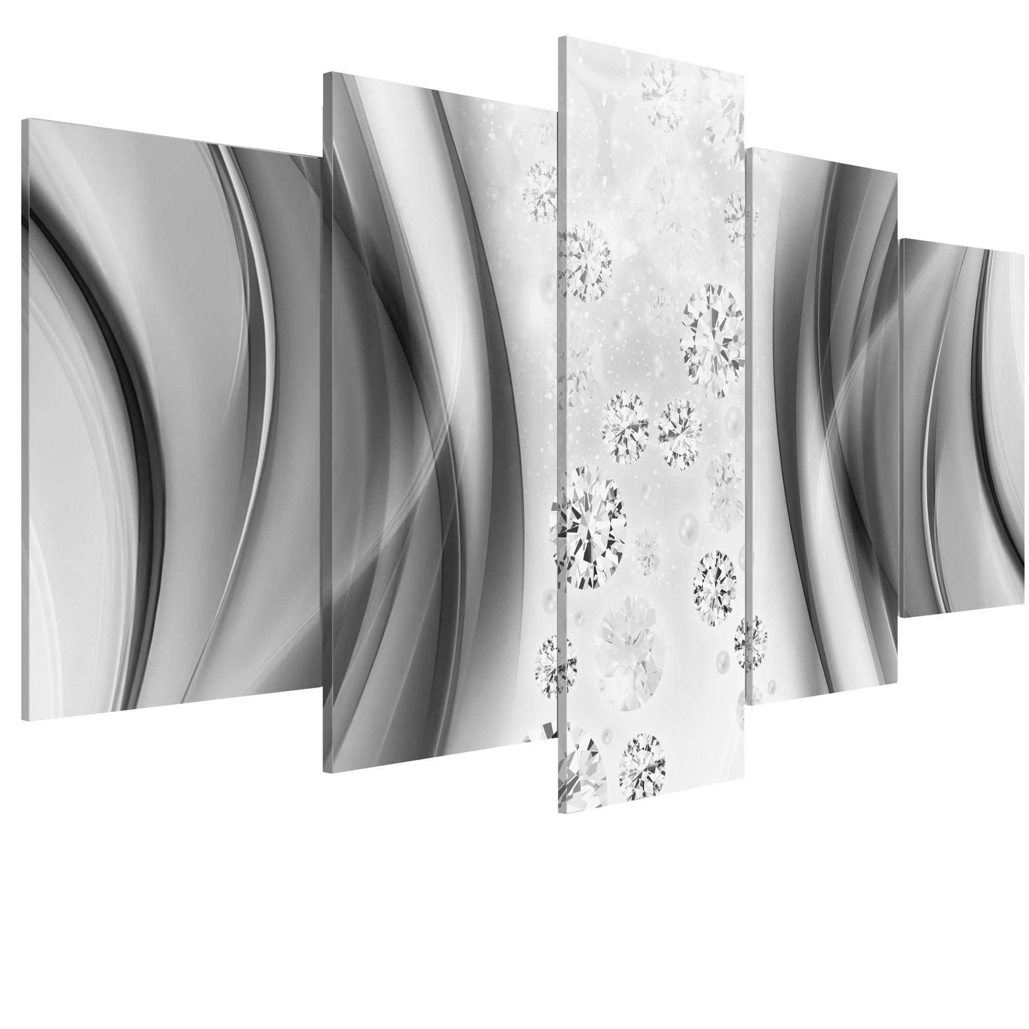 Tablou canvas 5 piese - Valuri de diamante - 100 x 50 cm
