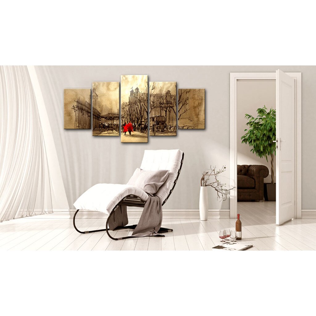 Tablou canvas 5 piese - Timpul calatoreSte - 200 x 100 cm