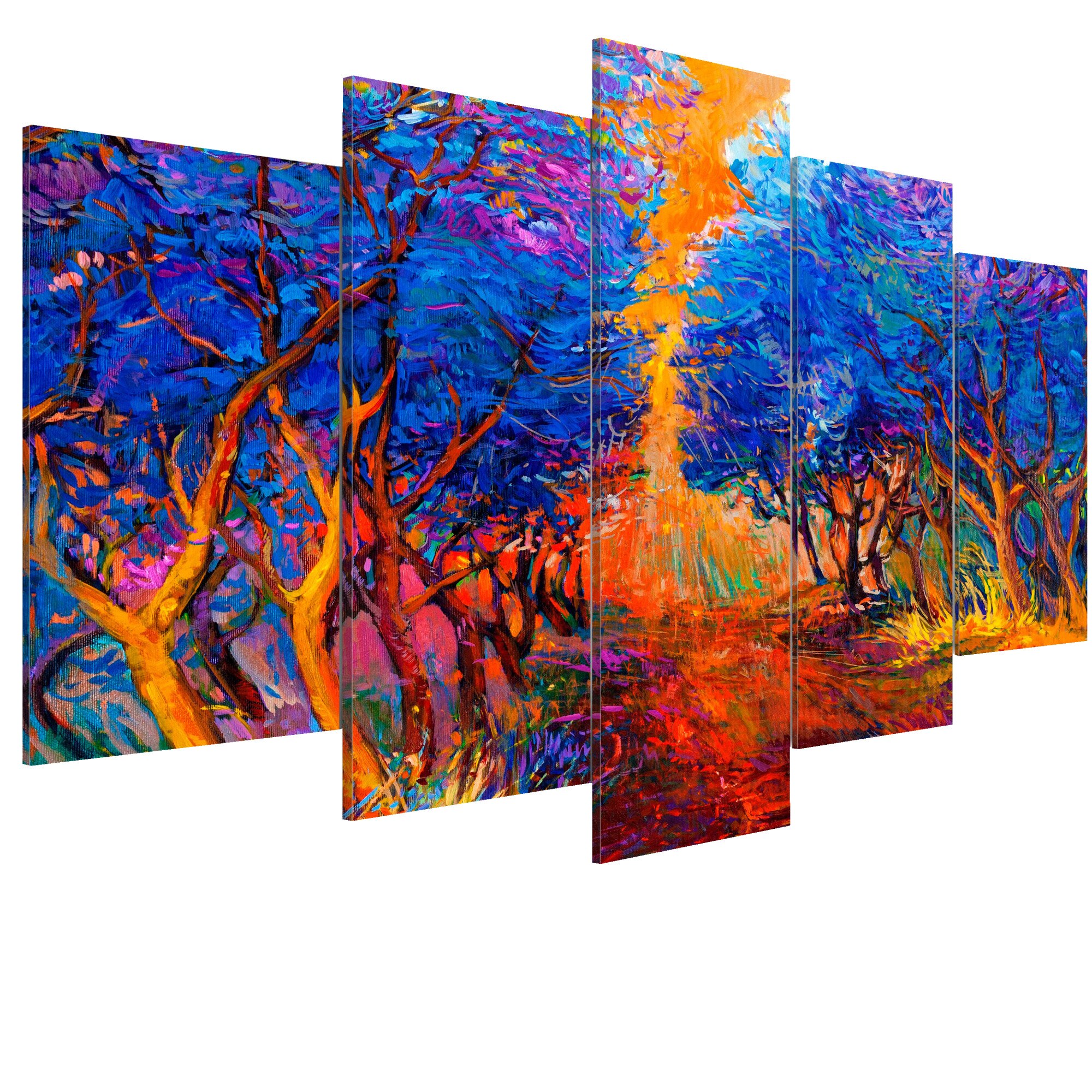 Tablou canvas 5 piese - Valea Albastra - 200 x 100 cm