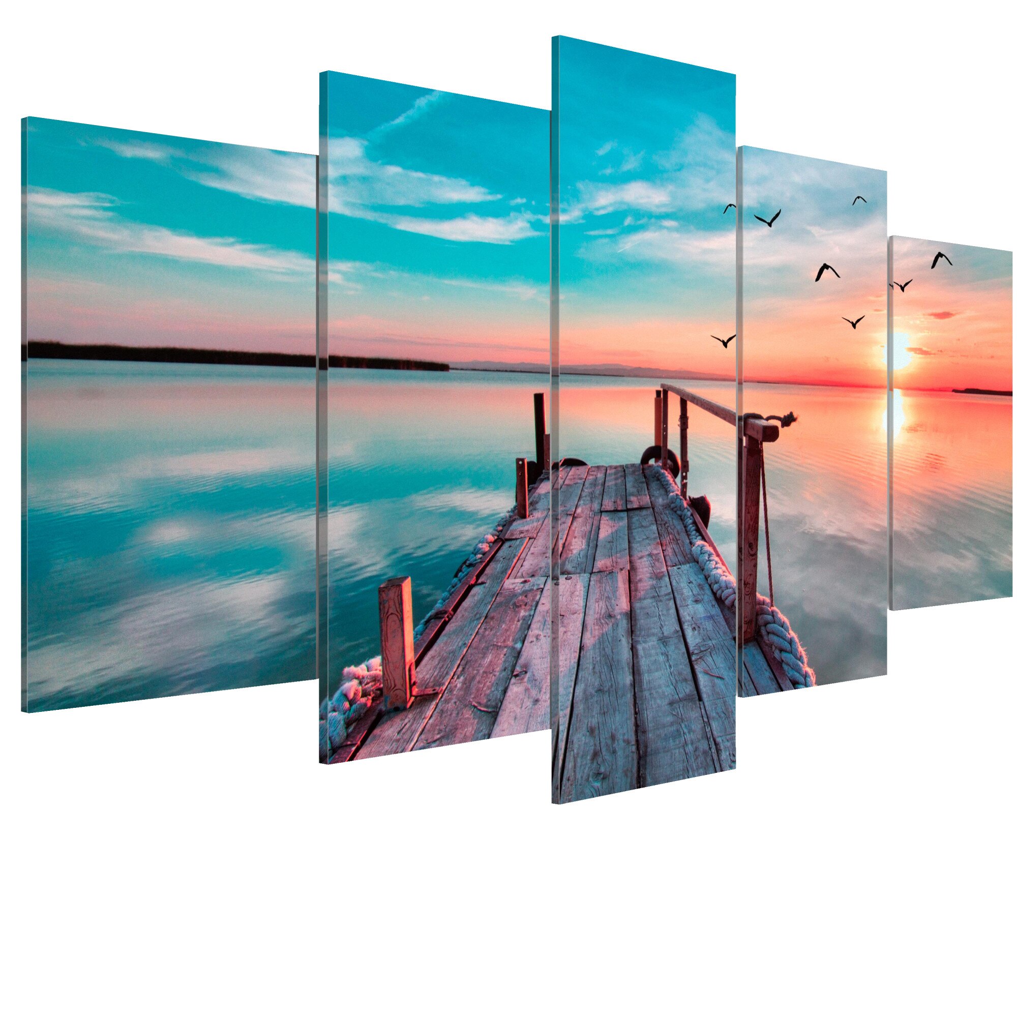 Tablou canvas 5 piese - Uitat Marina - 100 x 50 cm