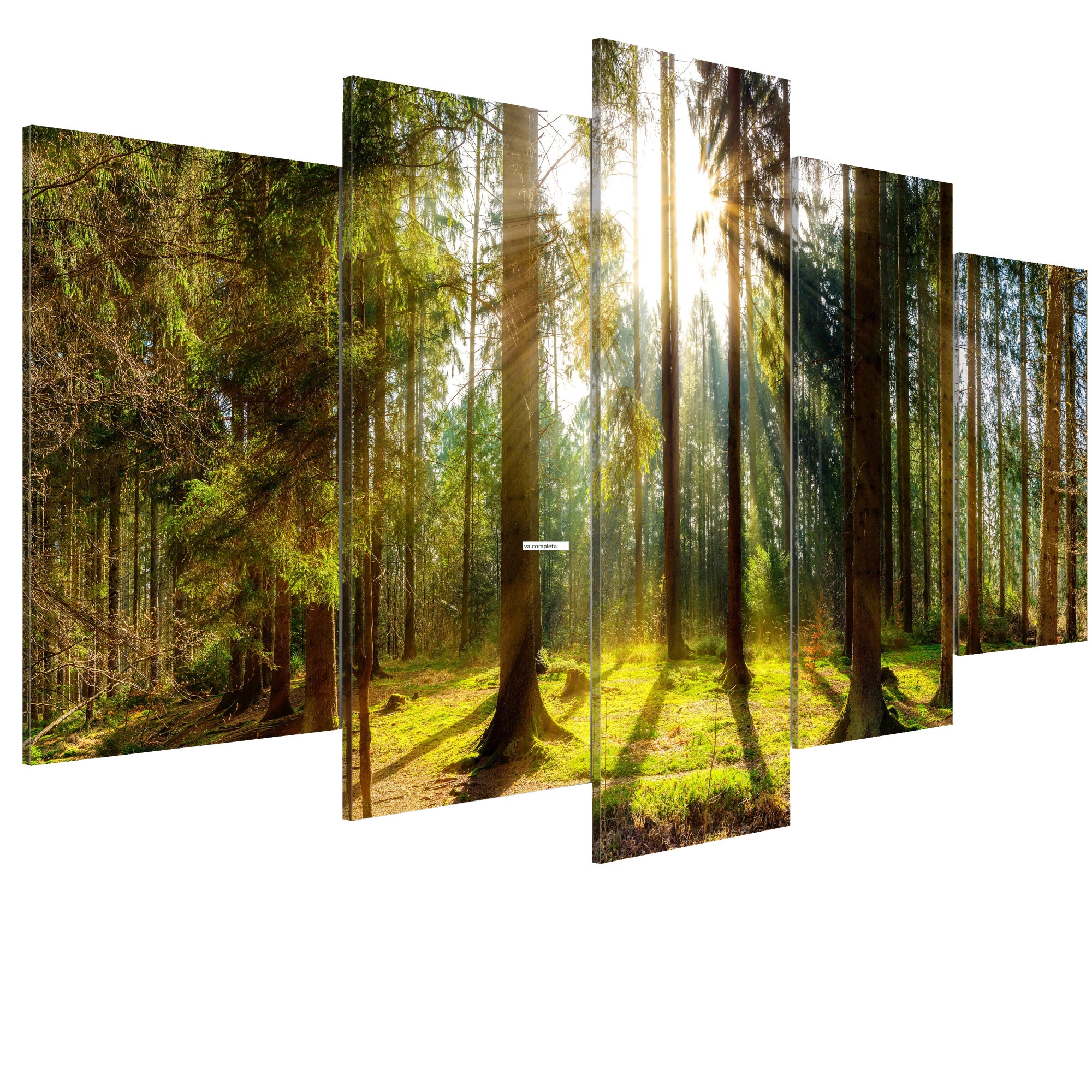 Tablou canvas 5 piese - Trezirea diminetii - 200 x 100 cm