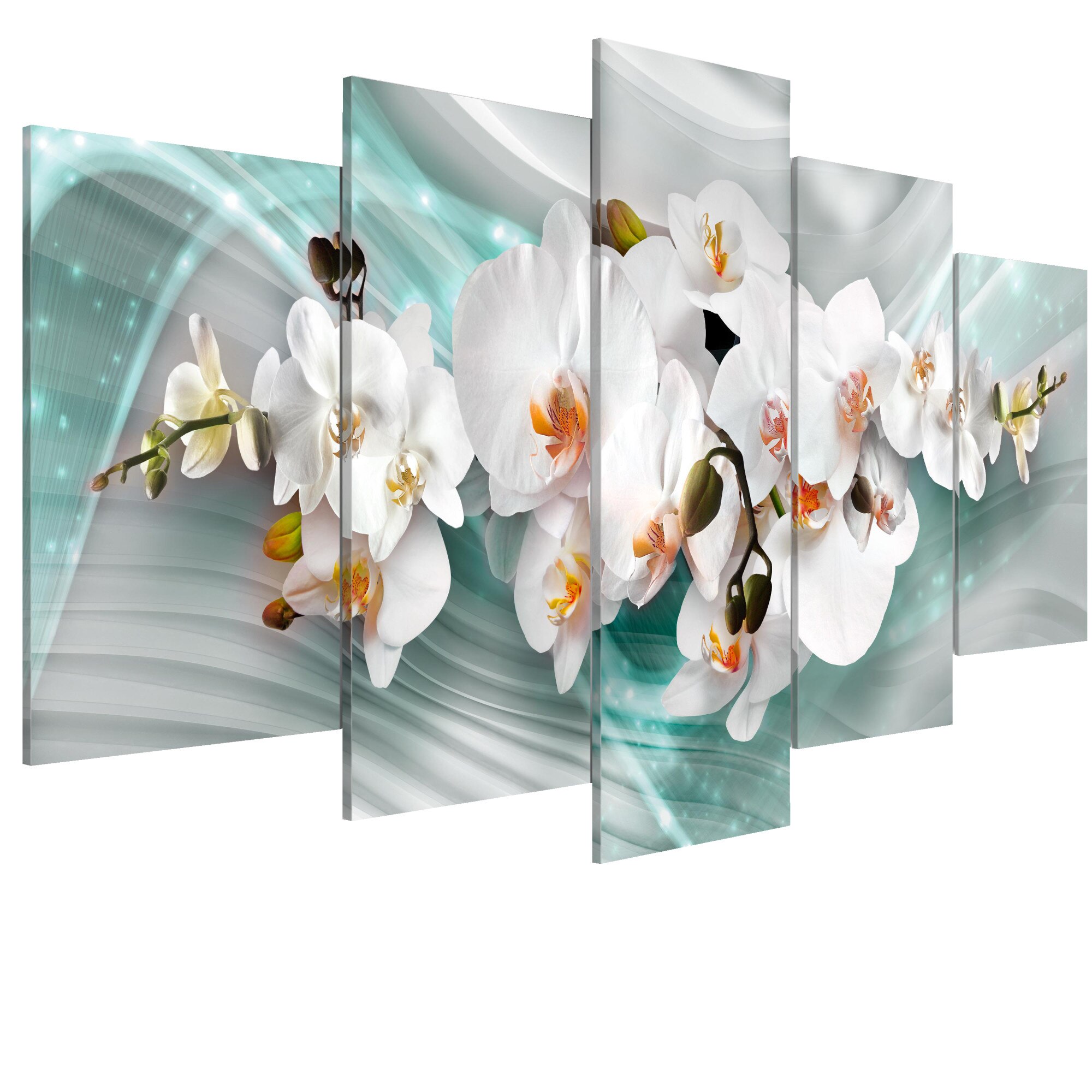 Tablou canvas 5 piese - Urma albastra - 200 x 100 cm