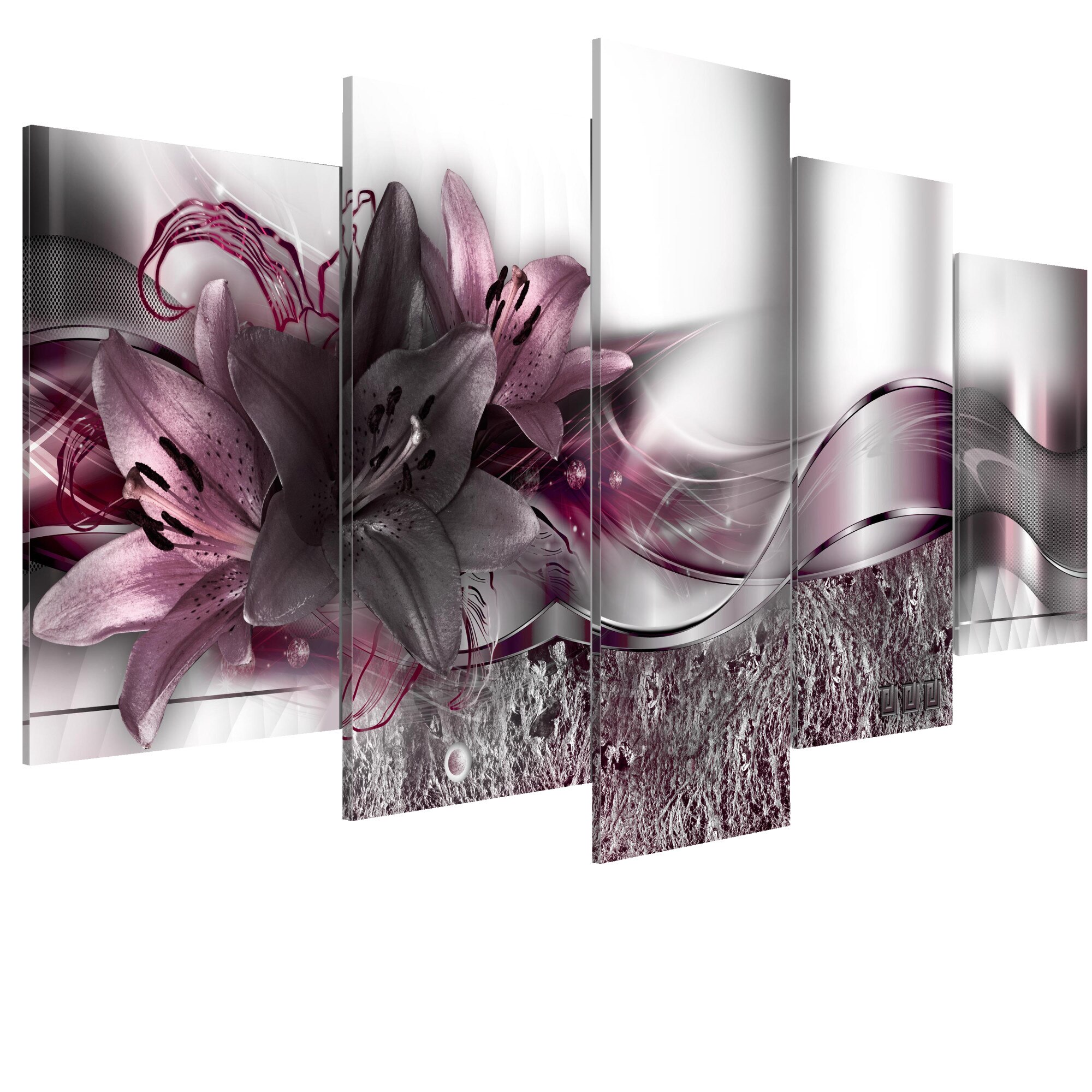 Tablou canvas 5 piese - Sash violet - 200 x 100 cm