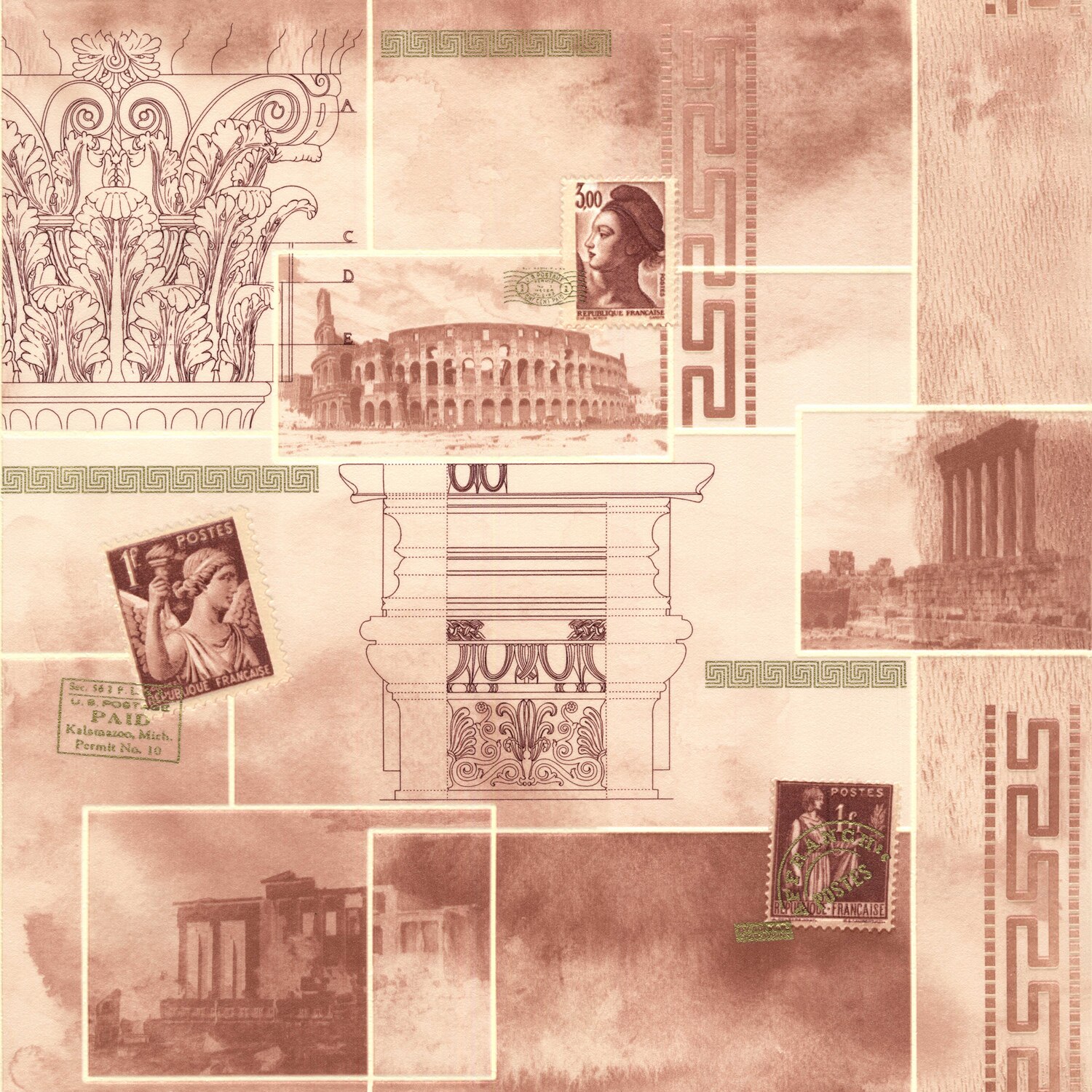 Tapet DEGRETS 878-03 PVC Roma - Versace bej sizes 0.53m x 10.05m = 5.3 mp