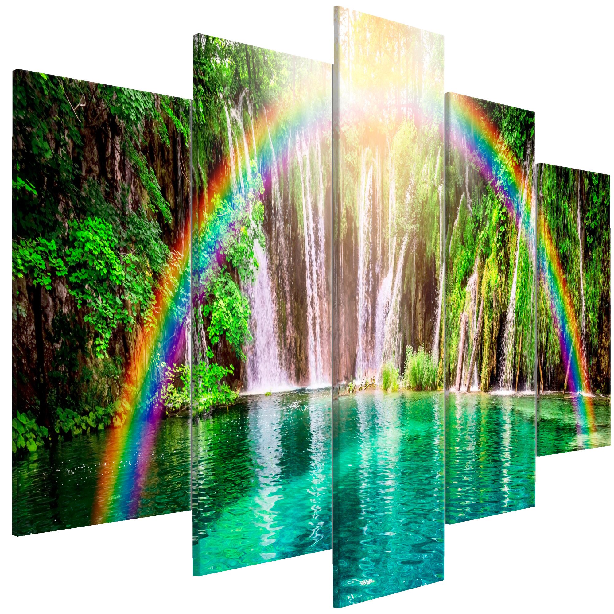 Tablou canvas 5 piese - Rainbow Time Wide - 225 x 100 cm