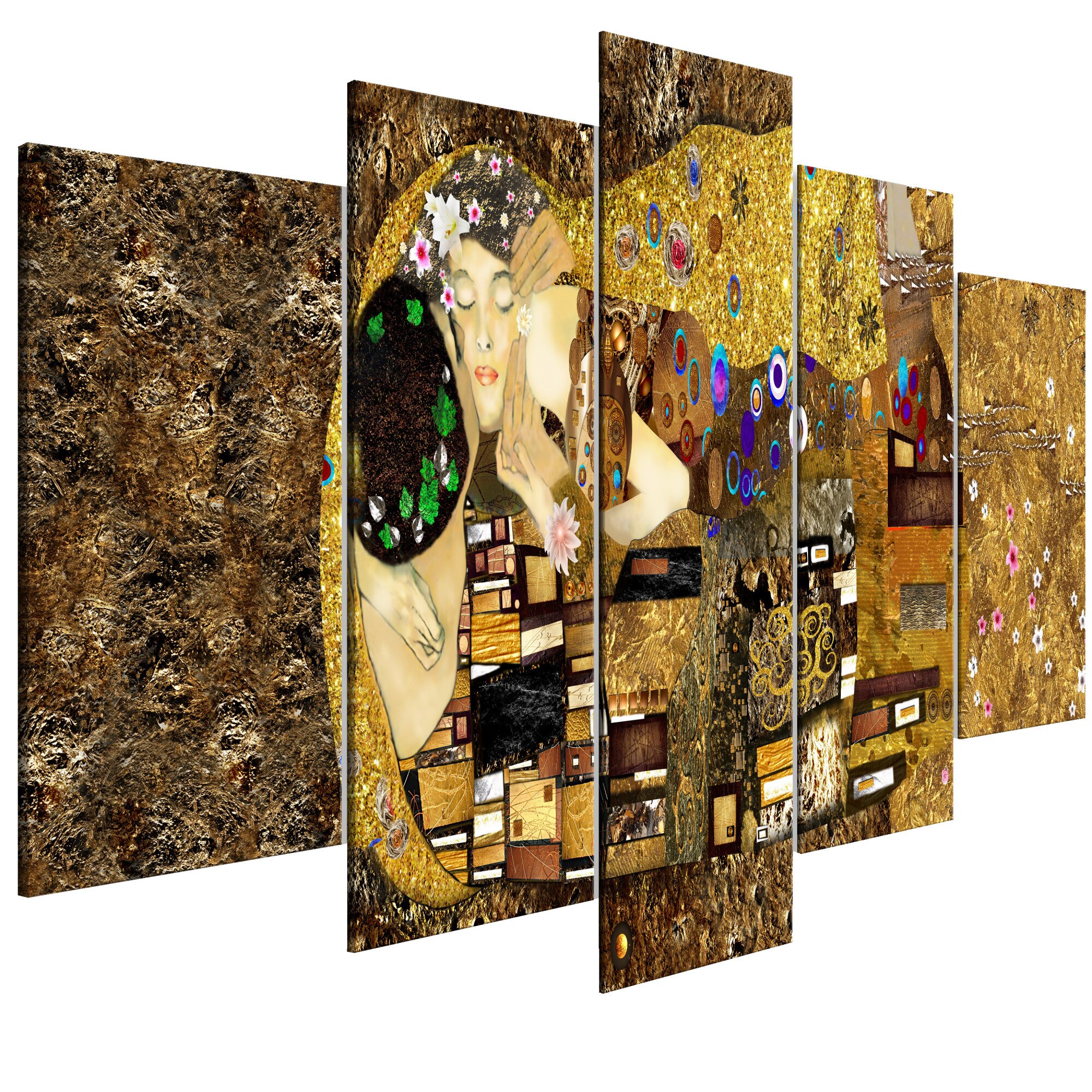 Tablou canvas 5 piese - Cheek Kiss Wide - 225 x 100 cm