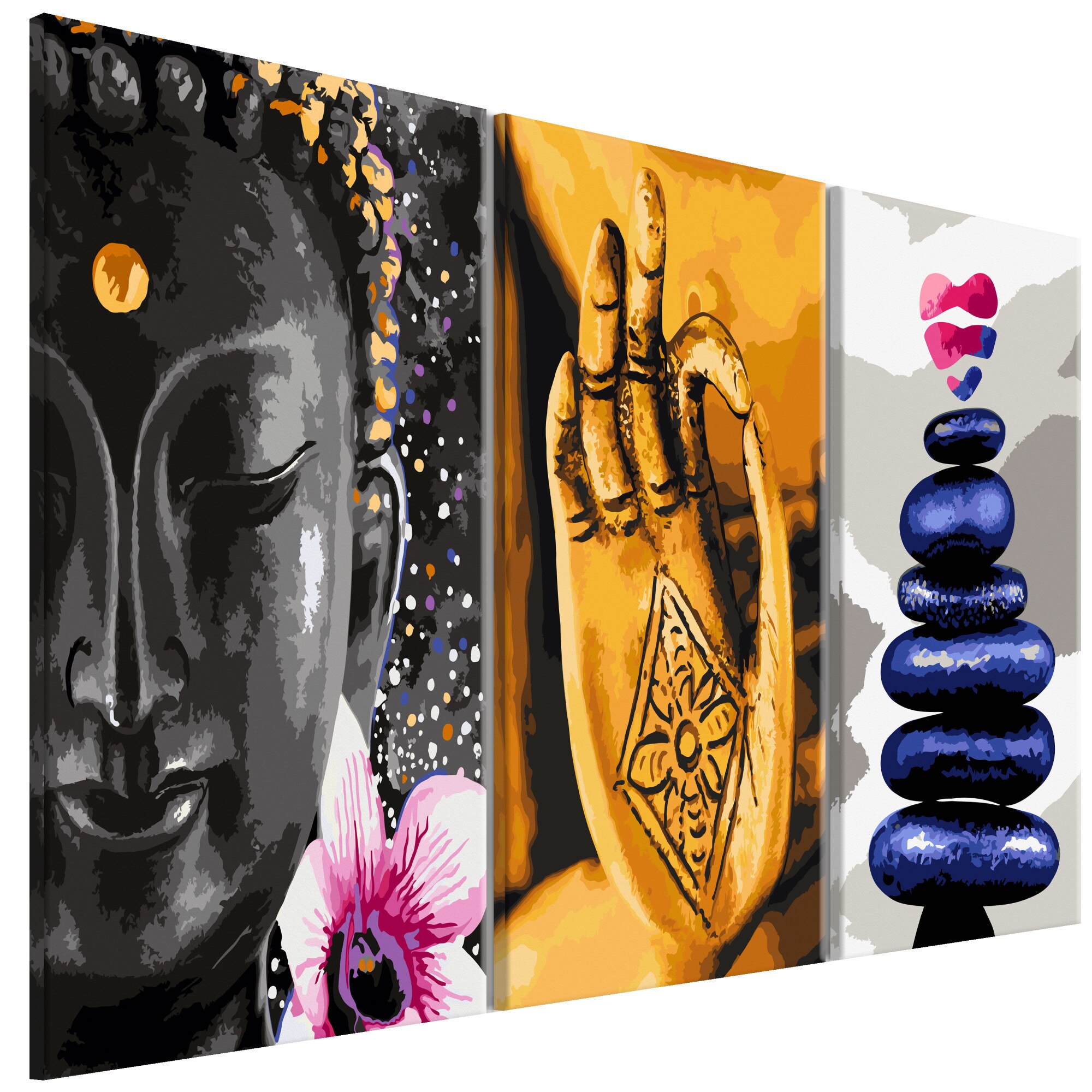 Tablou canvas 3 piese - Triptic oriental - 120 x 60 cm