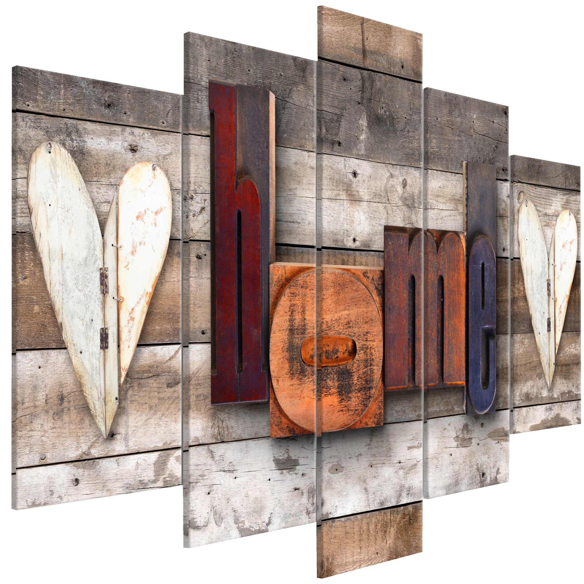 Tablou canvas 5 piese - Cabana fermecata larga - 225 x 100 cm