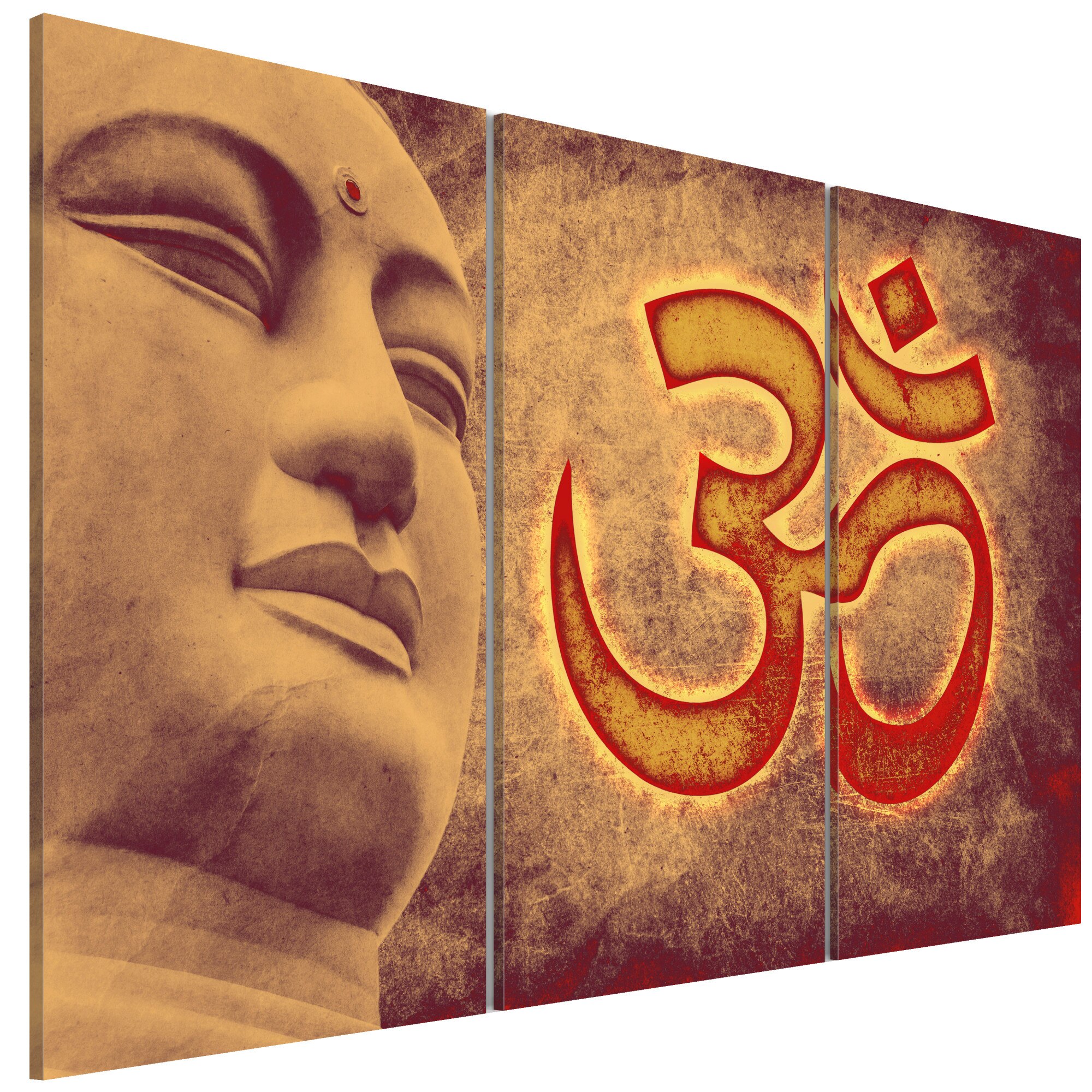 Tablou canvas 3 piese - Simbolul lui Buddha - 90 x 60 cm