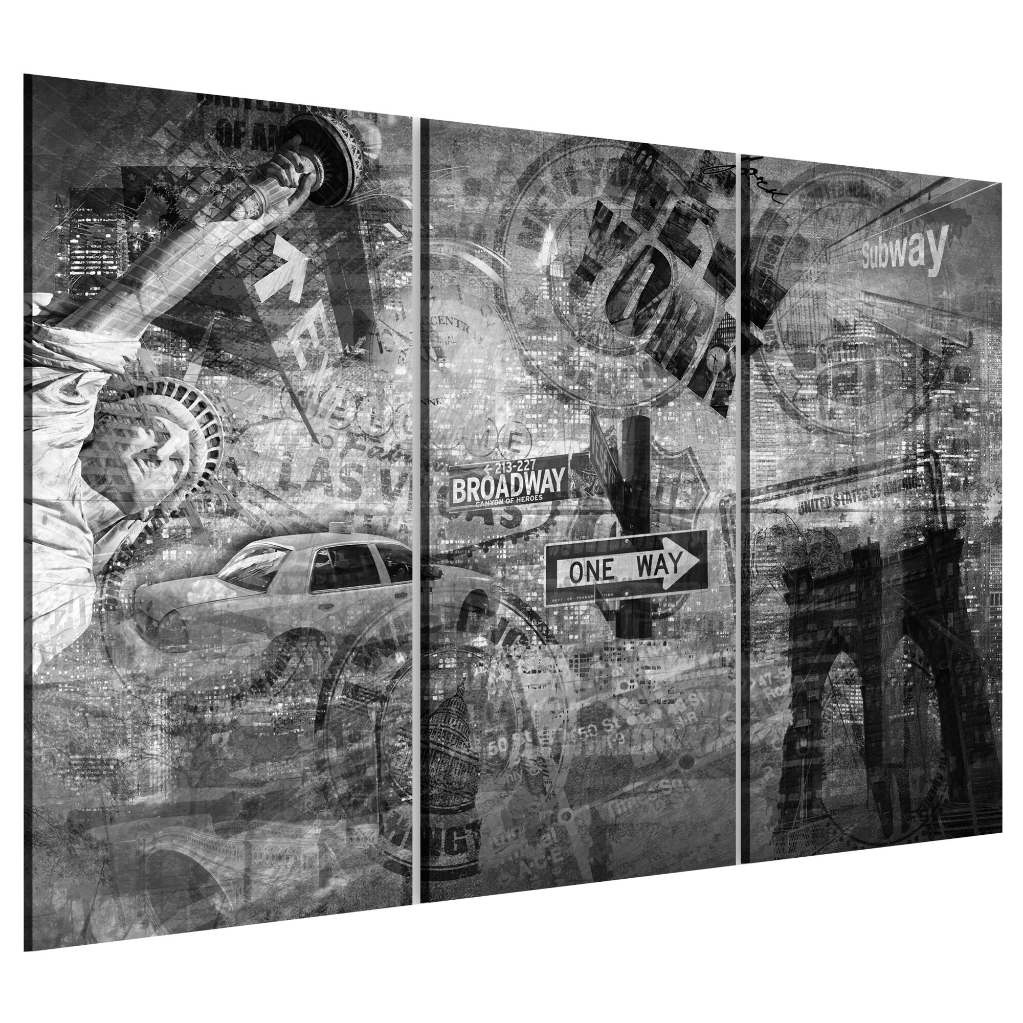 Tablou canvas 3 piese - Simbolurile NYC - 90 x 60 cm