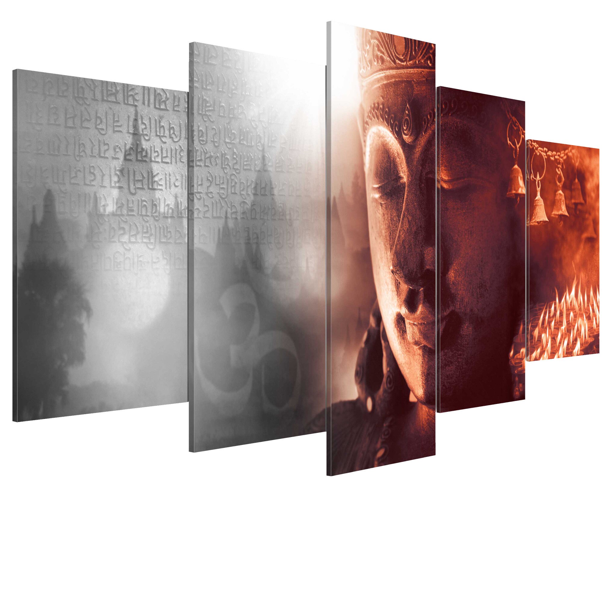 Tablou canvas 5 piese - Rugaciune tacuta - 200 x 100 cm