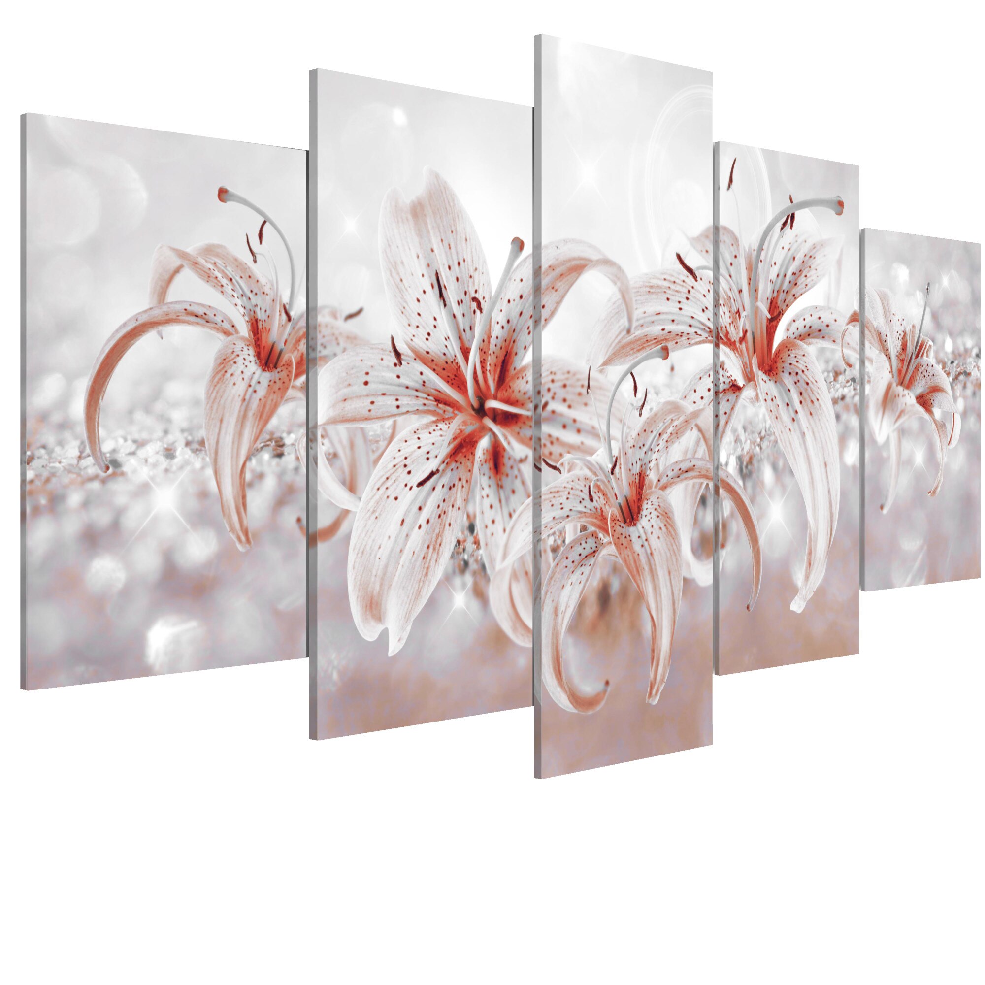 Tablou canvas 5 piese - Saga cu flori - 100 x 50 cm