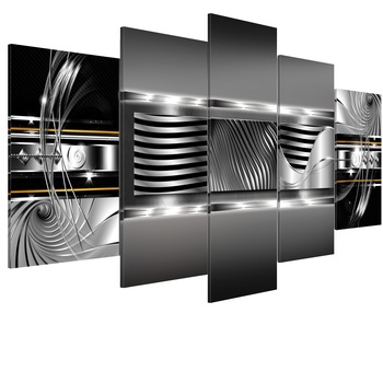Tablou canvas 5 piese - Ritmul de platina - 100 x 50 cm Tablou canvas 5 piese - Ritmul de platina - 100 x 50 cm