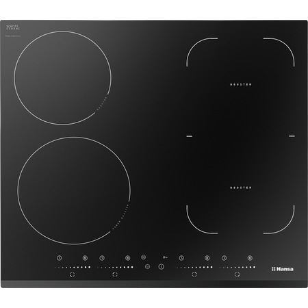 Plita incorporabila Hansa BHI68621, Inductie, 4 zone de gatit, Touch control, 60 cm, Sticla neagra