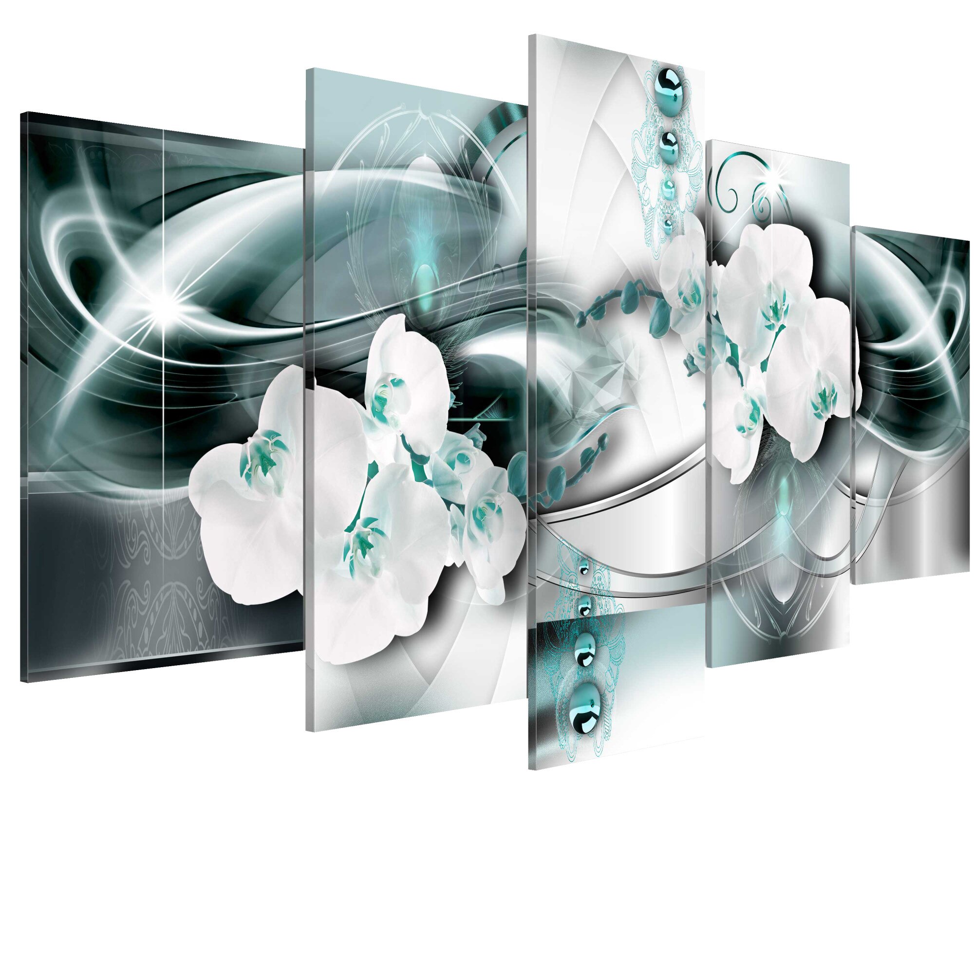 Tablou canvas 5 piese - Marea de platina - 100 x 50 cm