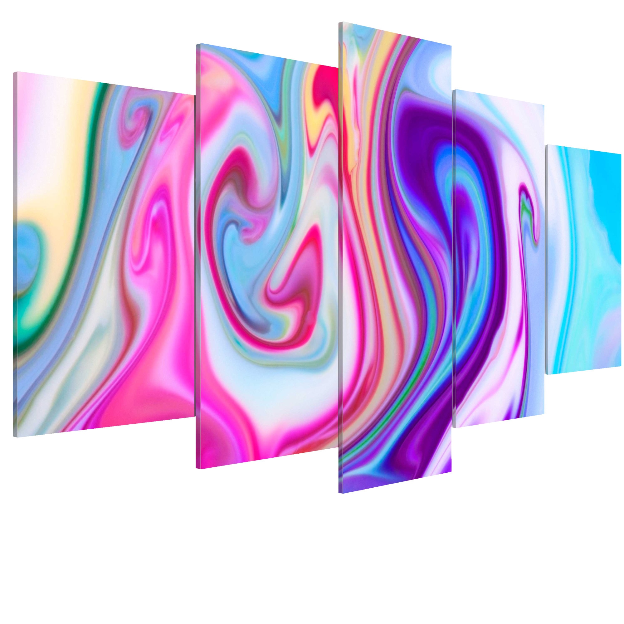 Tablou canvas 5 piese - Iazuri pastelate - 200 x 100 cm