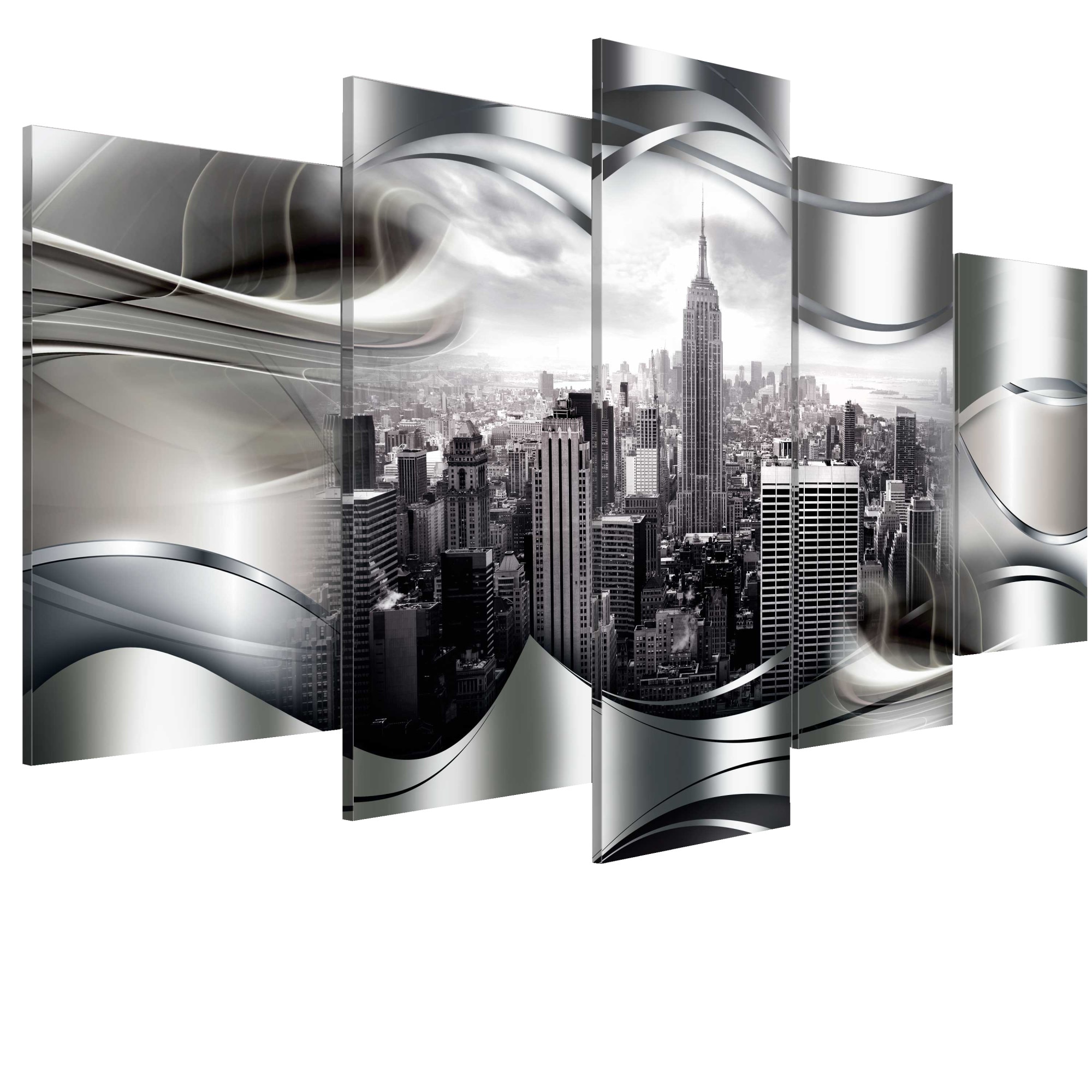 Tablou canvas 5 piese - Platinum New York - 200 x 100 cm