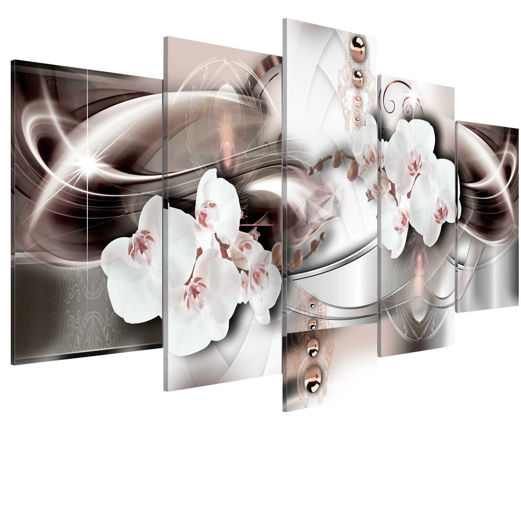 Tablou canvas 5 piese - Orhidee parfumata - 200 x 100 cm