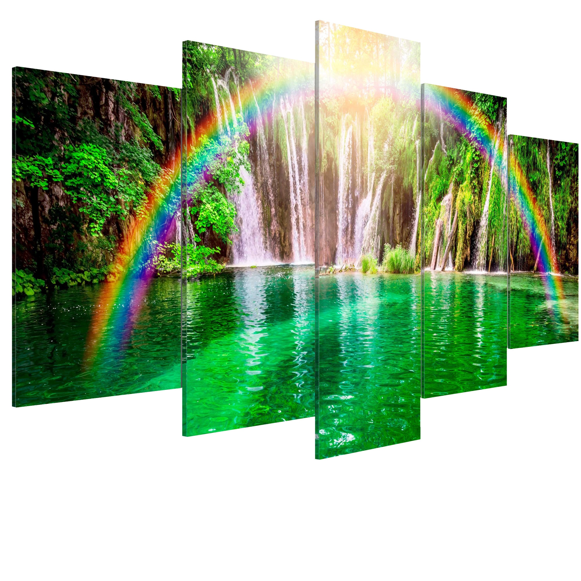 Tablou canvas 5 piese - Ora curcubeului II - 100 x 50 cm