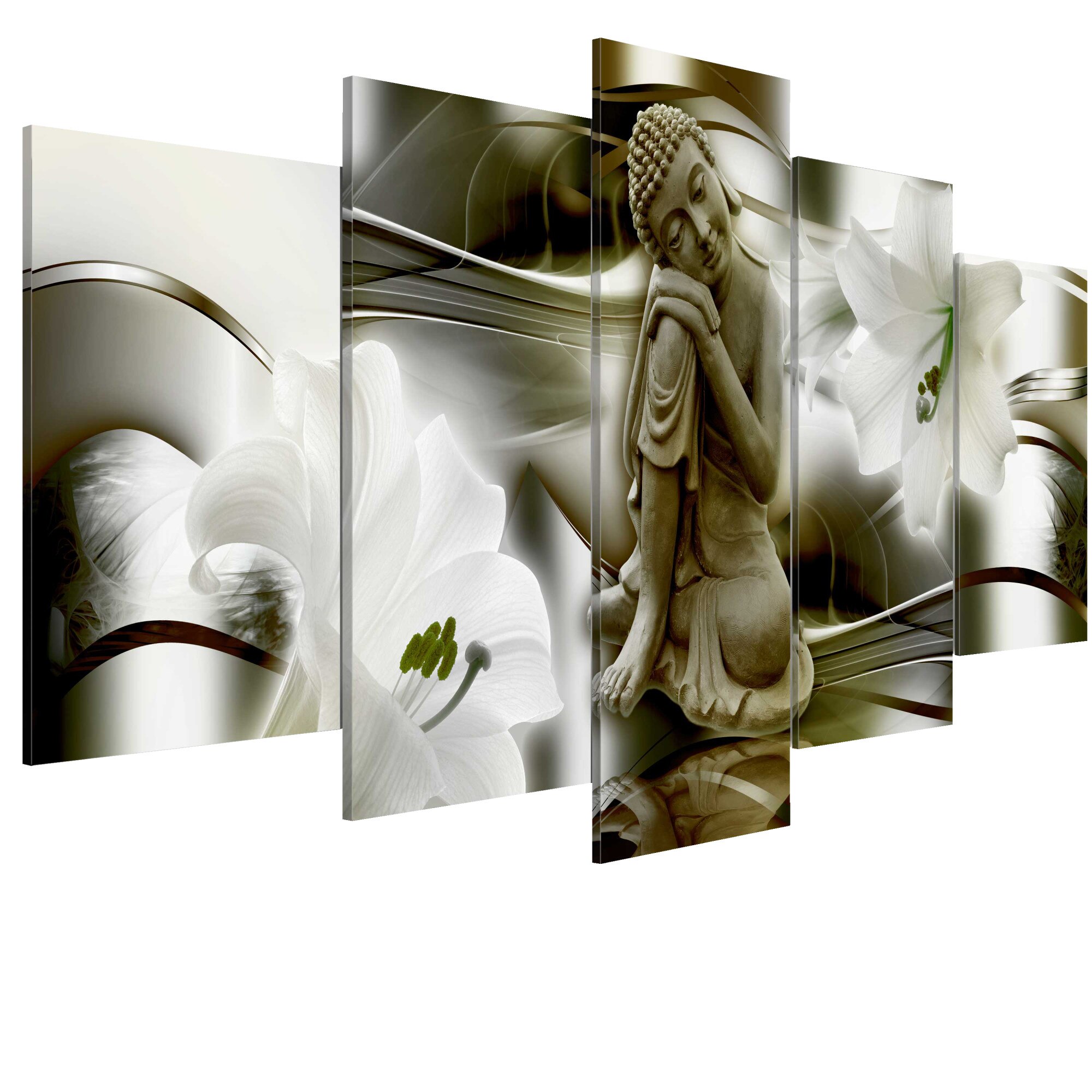 Tablou canvas 5 piese - Gandurile lui Buddha - 100 x 50 cm