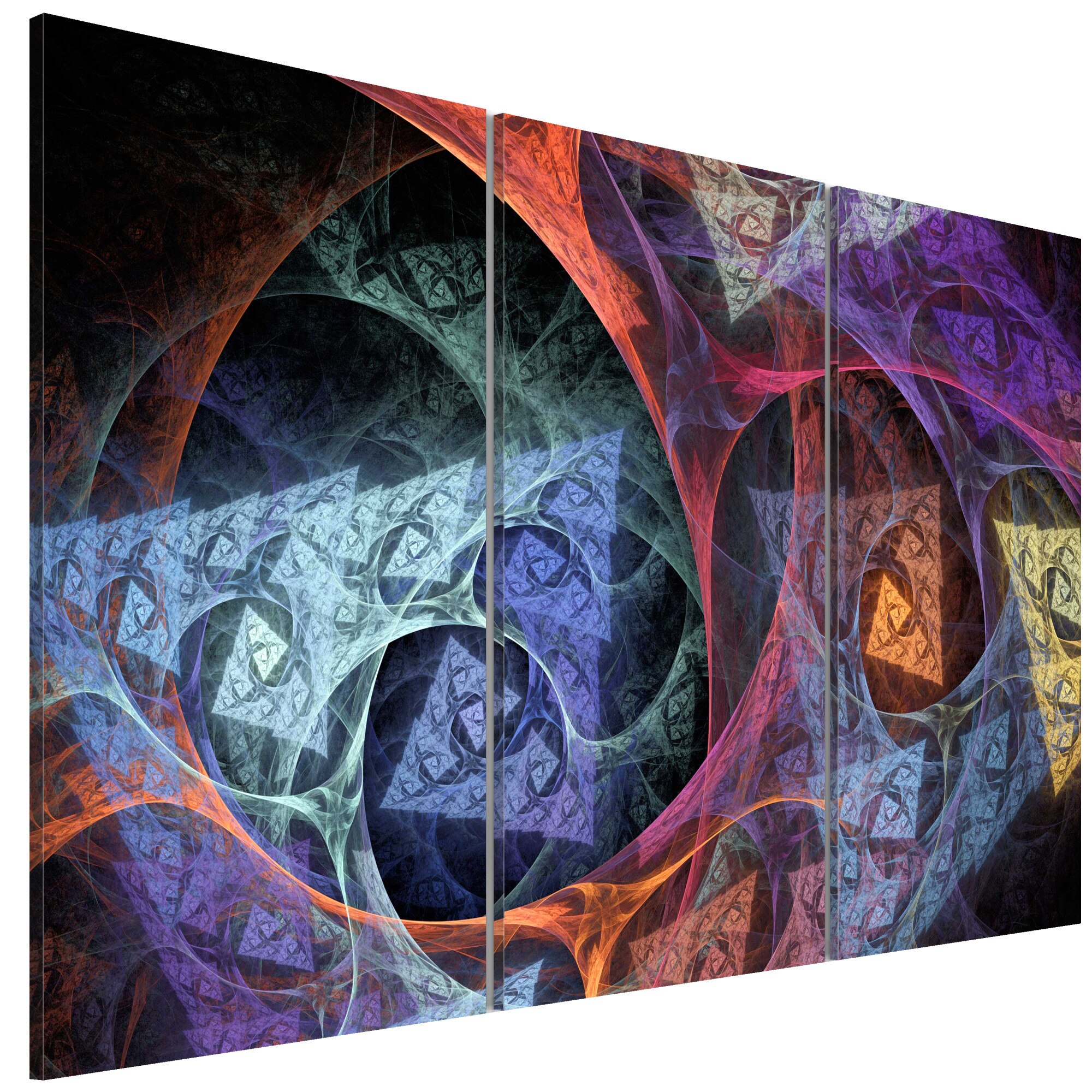 Tablou canvas 3 piese - Abstractia misterioasa a culorilor - 90 x 60 cm