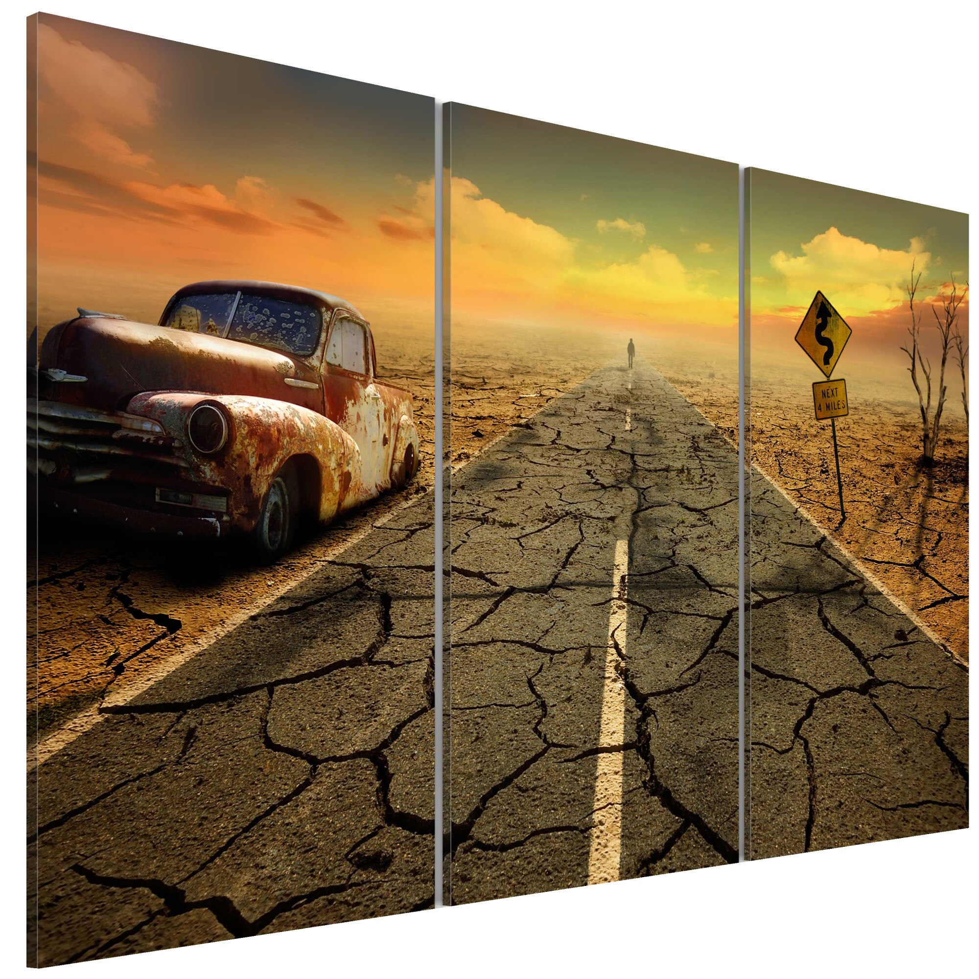 Tablou canvas 3 piese - Pe desert - 90 x 60 cm