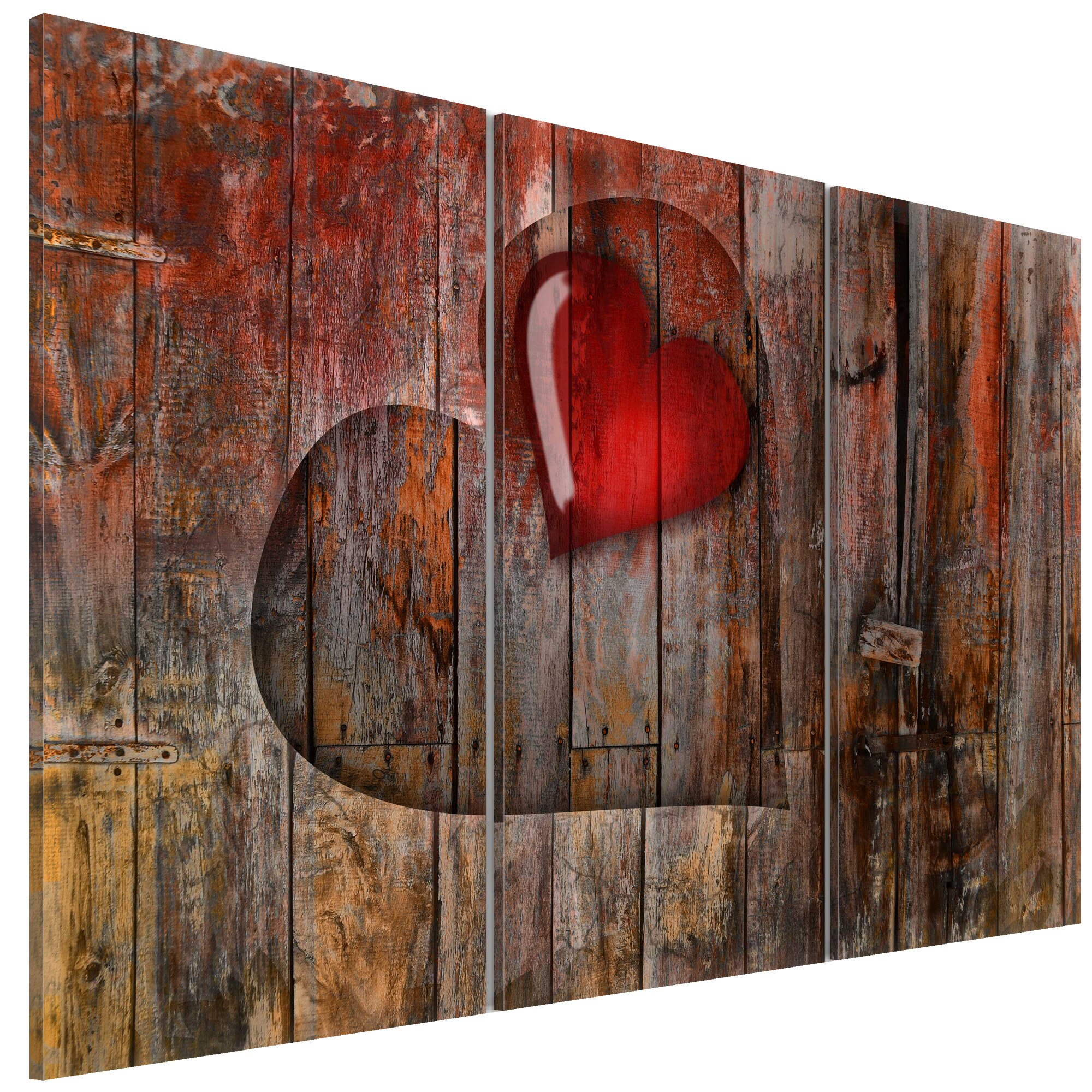 Tablou canvas 3 piese - Inima la inima - 90 x 60 cm