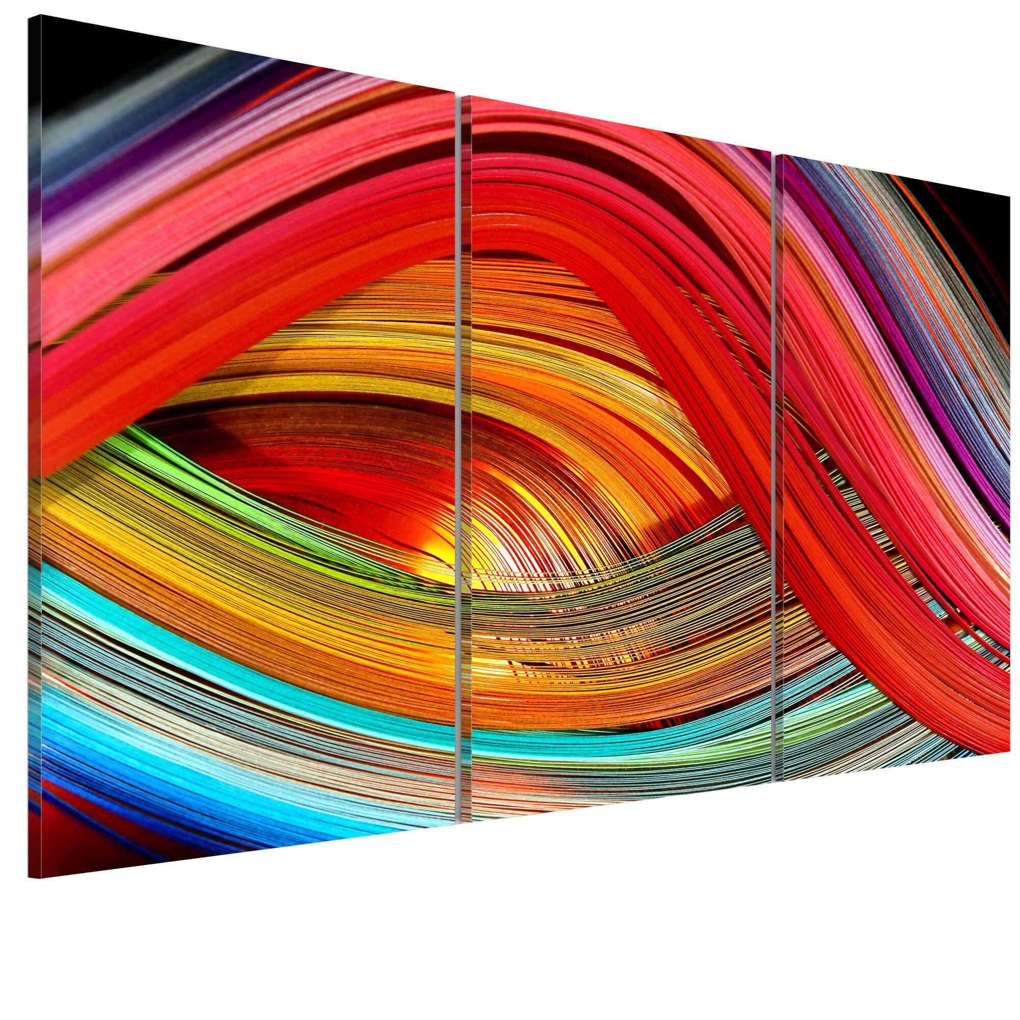 Tablou canvas 3 piese - Un curcubeu abstract - 90 x 60 cm