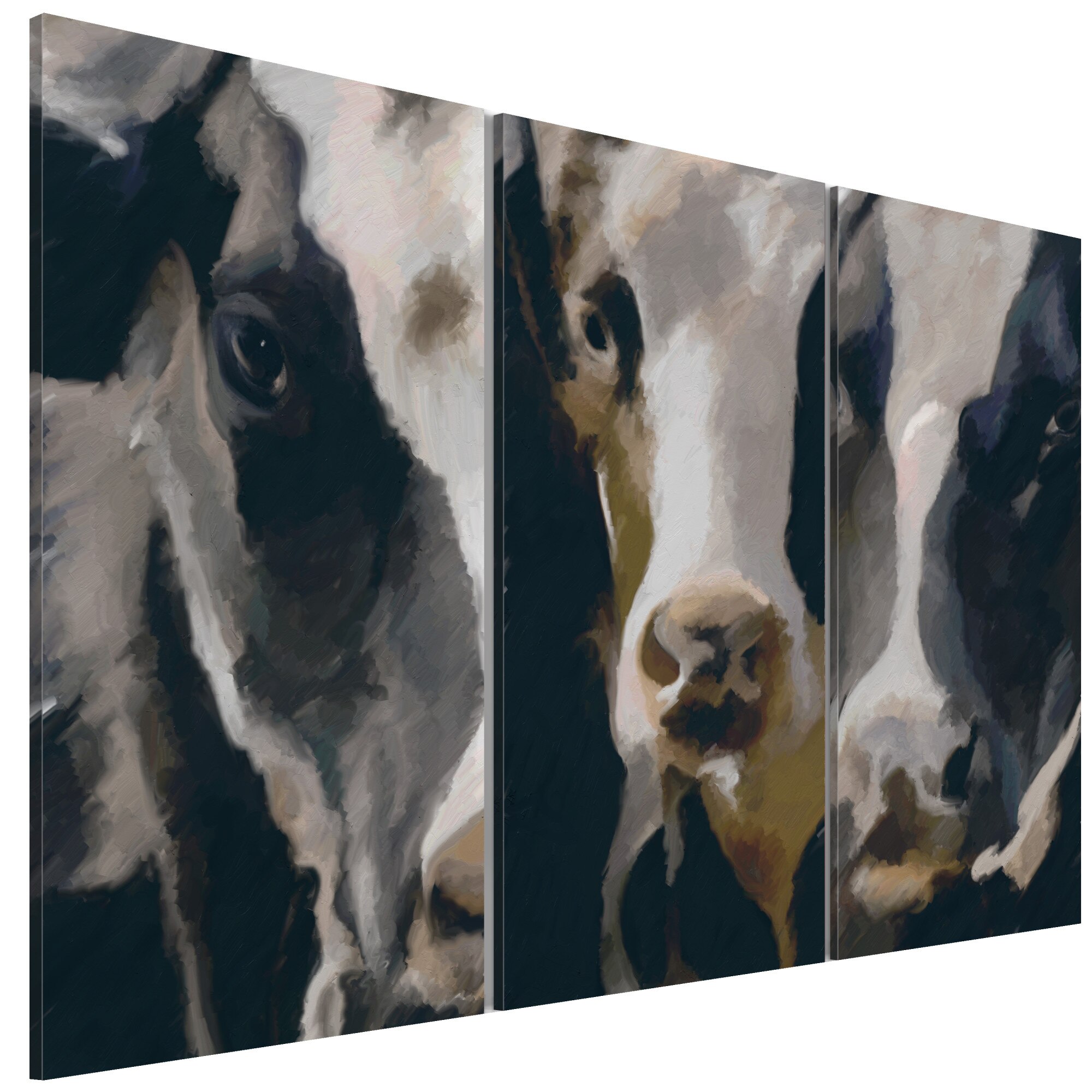 Tablou canvas 3 piese - Vaca Piebald - 90 x 60 cm