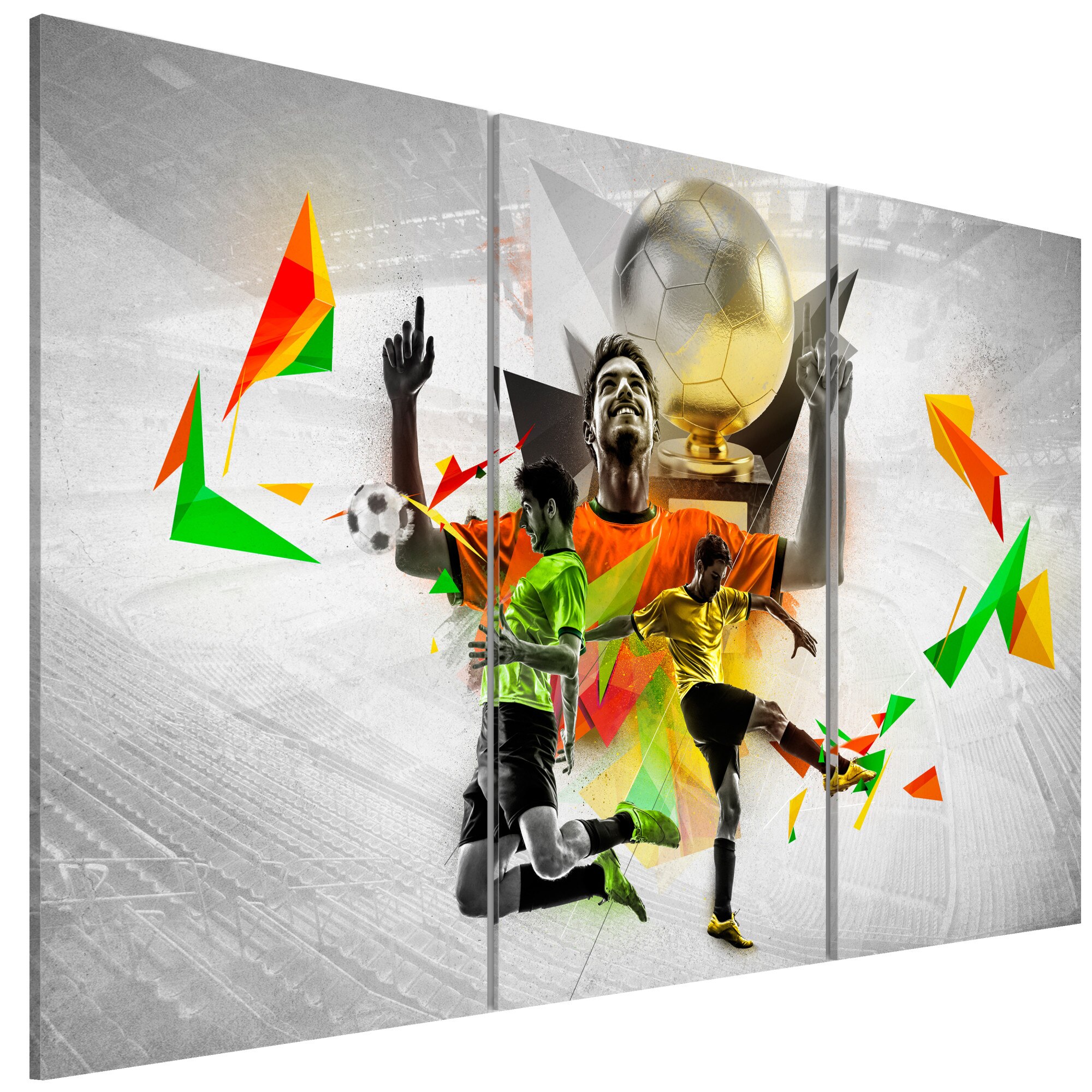 Tablou canvas 3 piese - Visele de fotbal - 90 x 60 cm