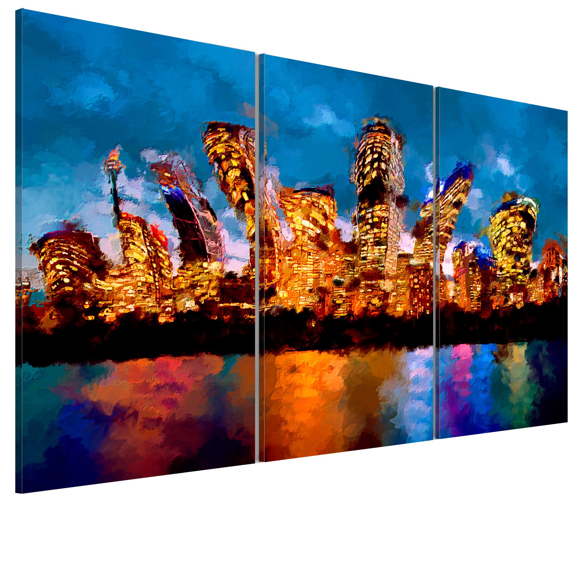 Tablou canvas 3 piese - Tripticul nebunului oraSului - 90 x 60 cm