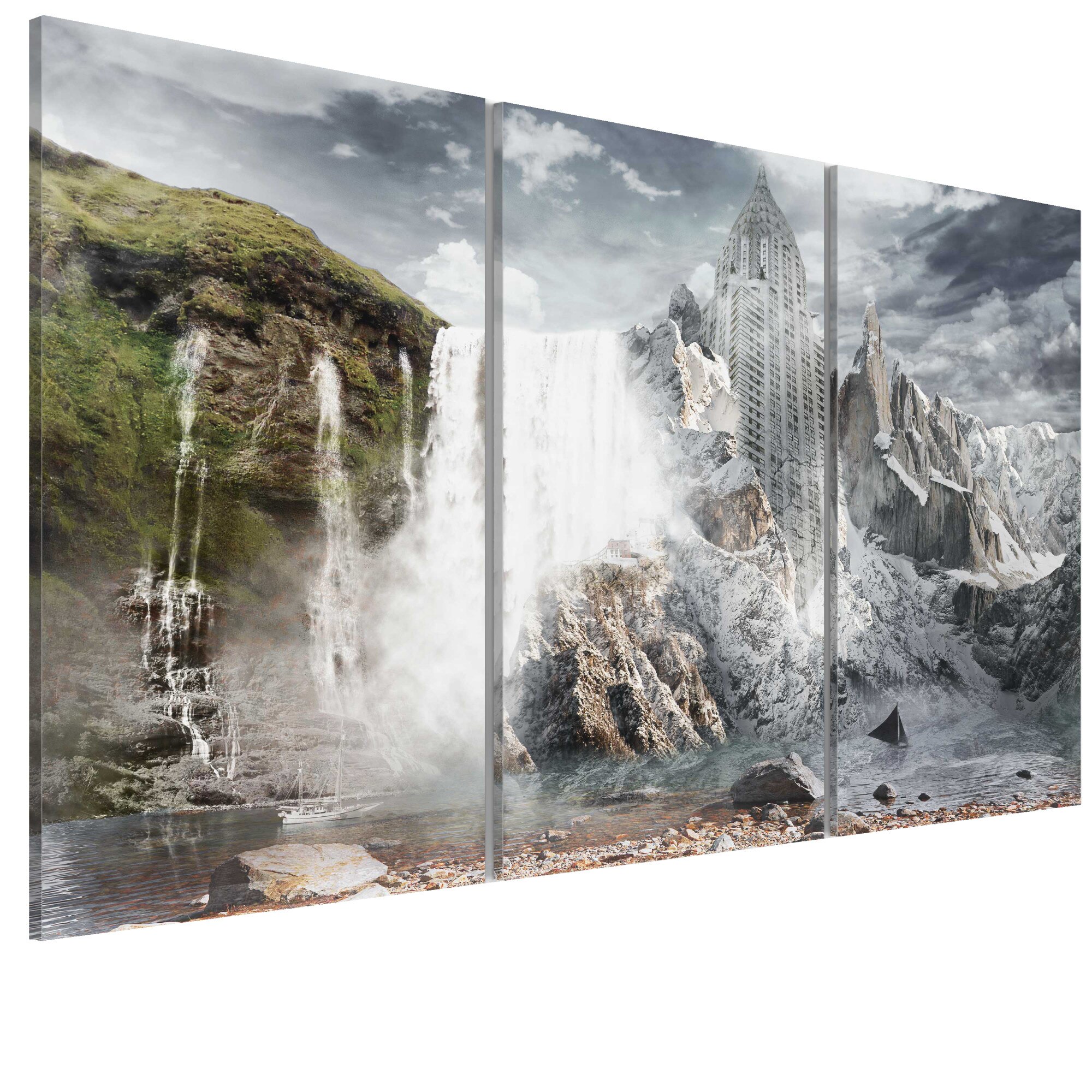 Tablou canvas 3 piese - Procesul de urbanizare - 90 x 60 cm