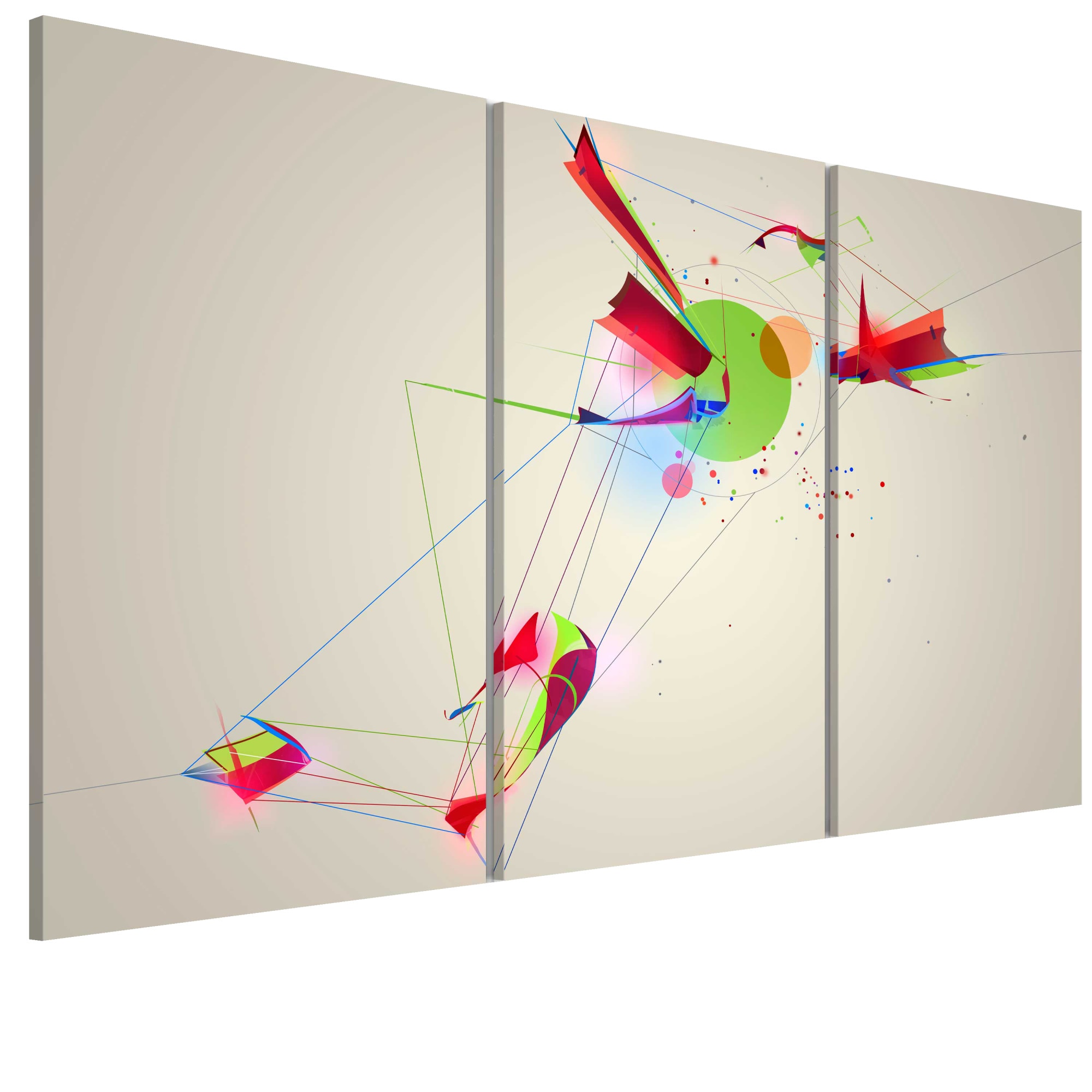 Tablou canvas 3 piese - Culori Si forme - 90 x 60 cm