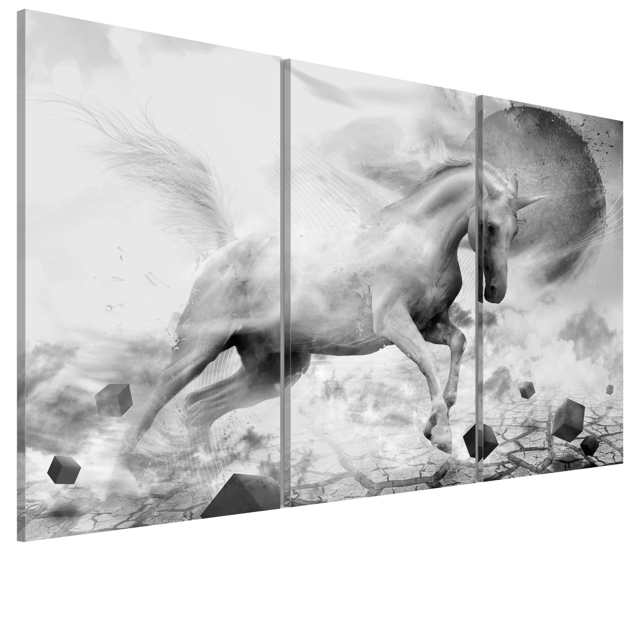Tablou canvas 3 piese - Aunicorn la marginea lumii - 90 x 60 cm