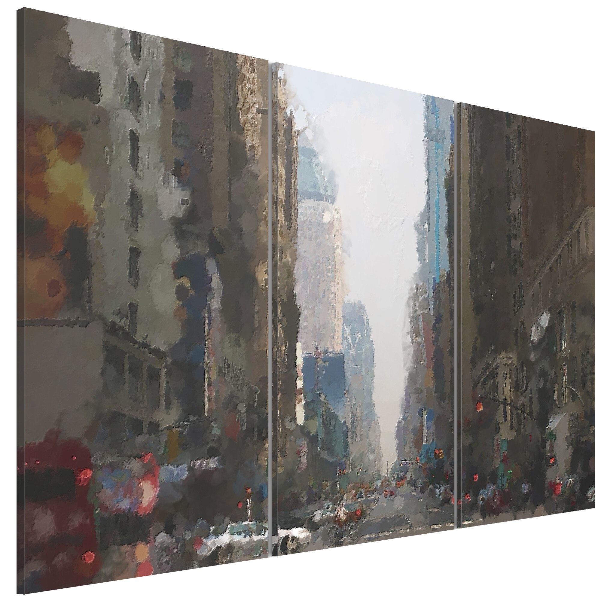 Tablou canvas 3 piese - Oras ploios In spatele paharului - 90 x 60 cm