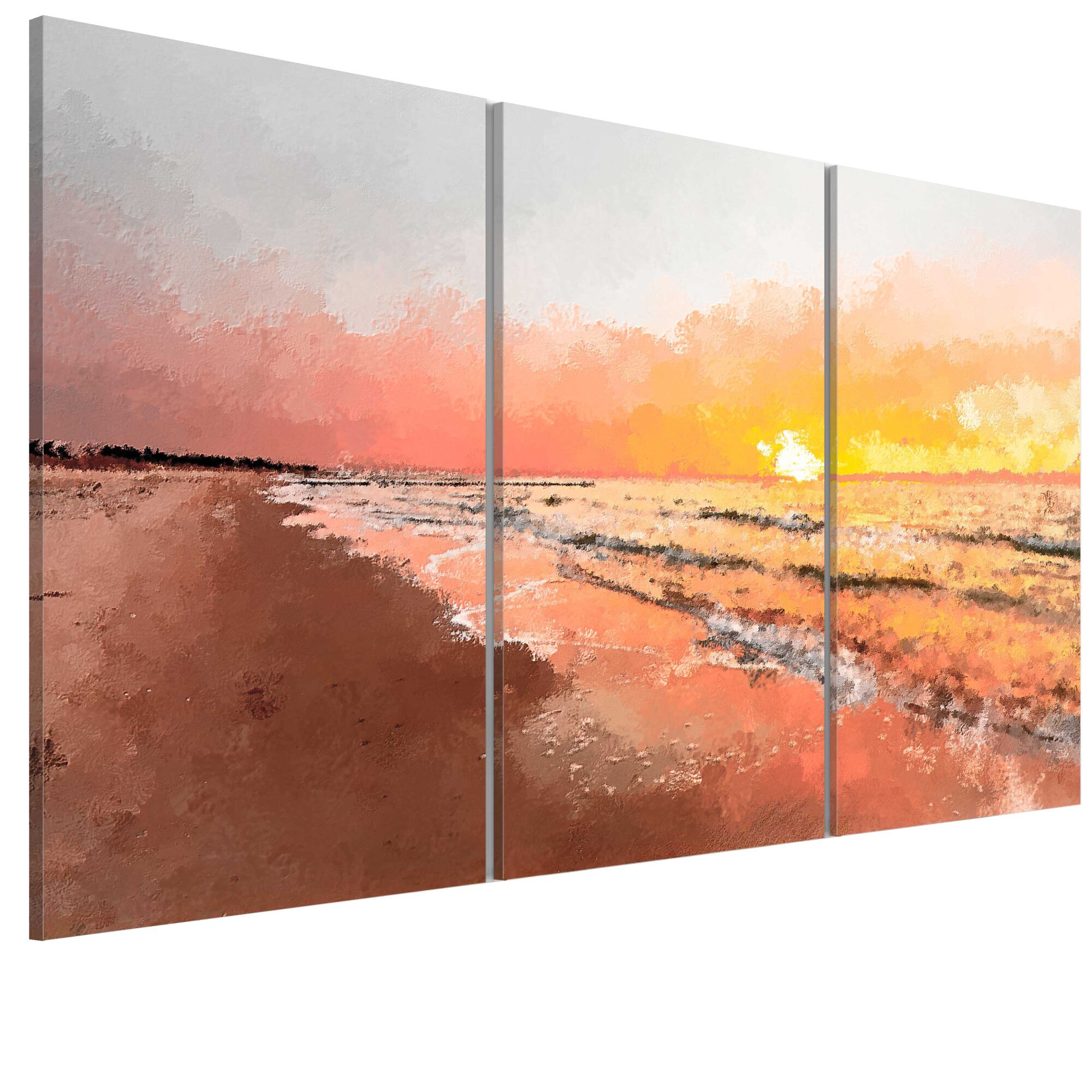 Tablou canvas 3 piese - Nisipul baltic - 90 x 60 cm