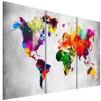 Tablou canvas 3 piese - Triptic mondial artistic - 120 x 80 cm Tablou canvas 3 piese - Triptic mondial artistic - 120 x 80 cm