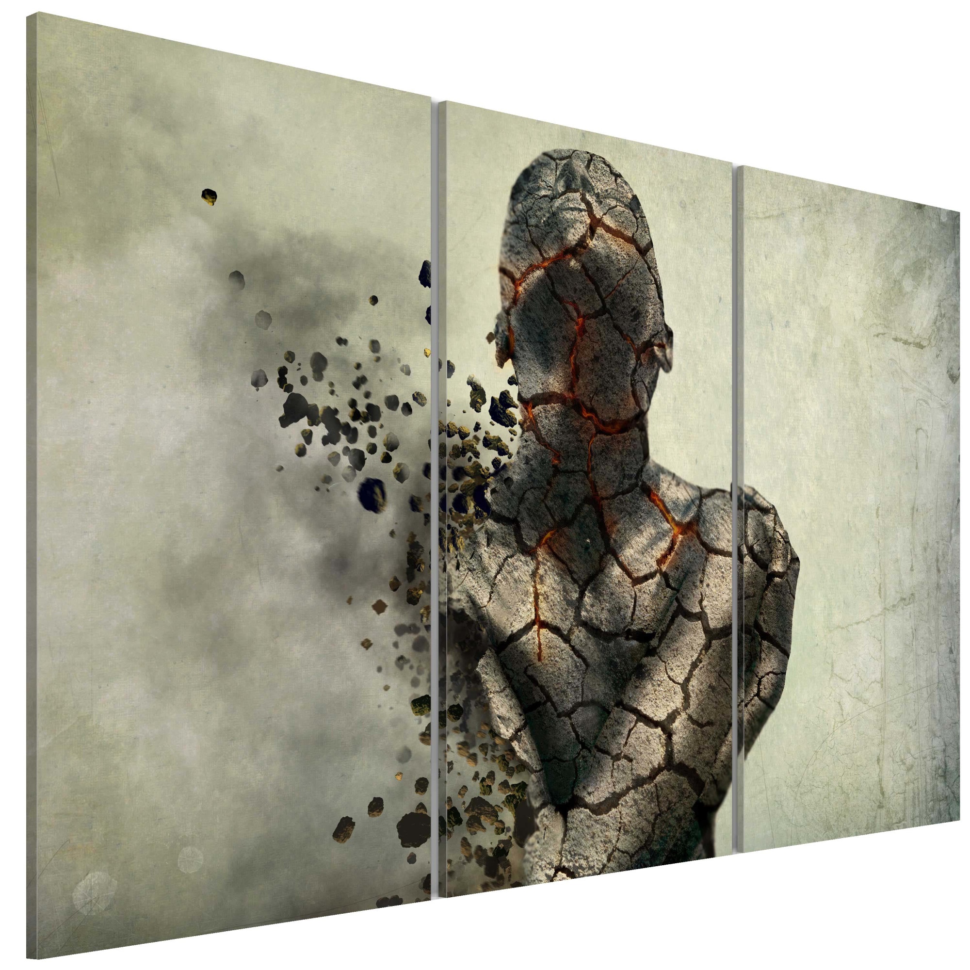 Tablou canvas 3 piese - Omul de piatra triptic - 90 x 60 cm