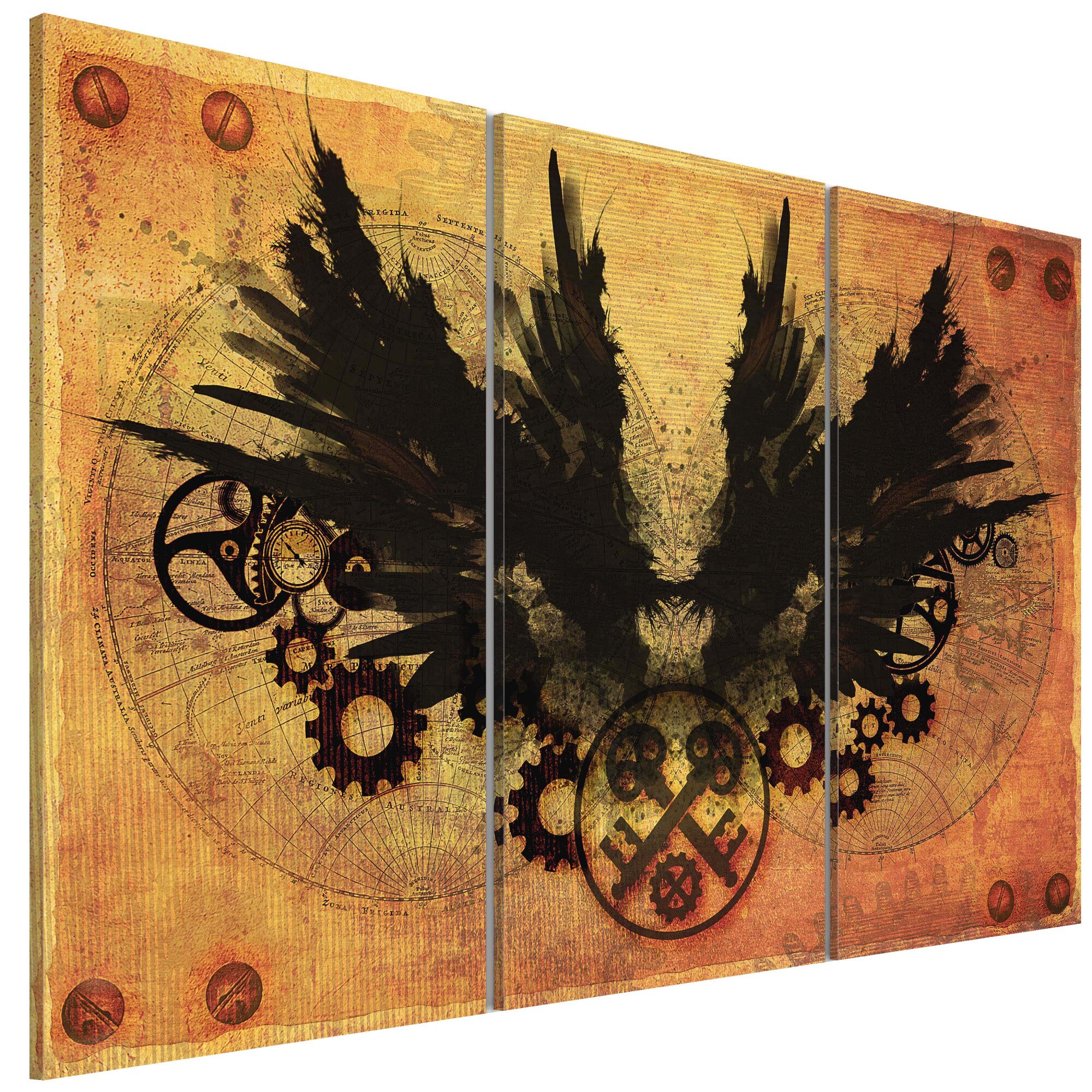 Tablou canvas 3 piese - Aripile mecanice - 90 x 60 cm
