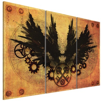 Tablou canvas 3 piese - Aripile mecanice - 90 x 60 cm Tablou canvas 3 piese - Aripile mecanice - 90 x 60 cm
