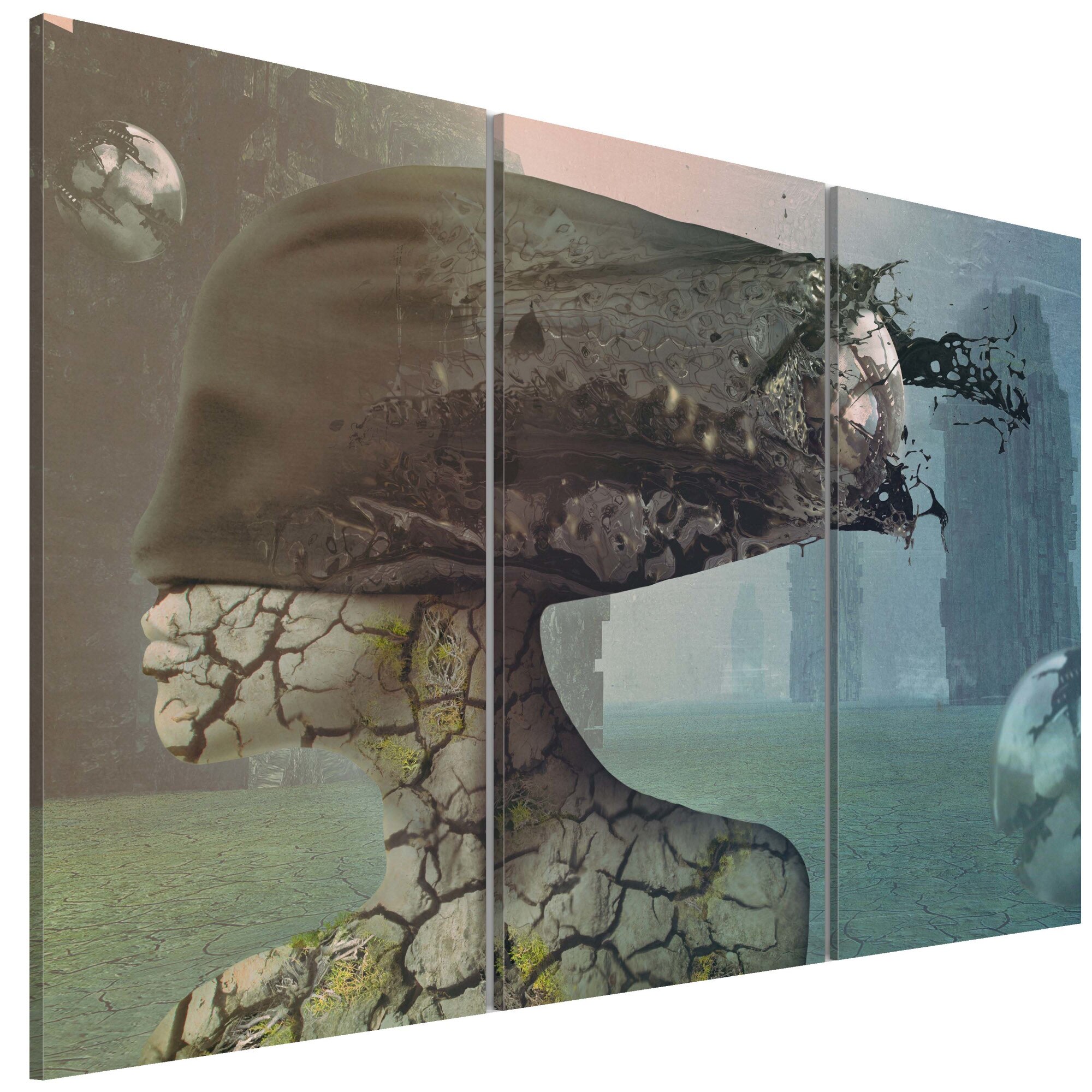 Tablou canvas 3 piese - Tripticul Brainstorm - 90 x 60 cm