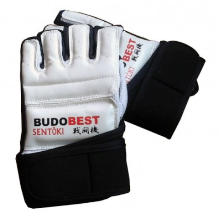 Budobest "Sentoki" Kyokushin Edzőkesztyű, fehér, ökológiai bőr, XXL