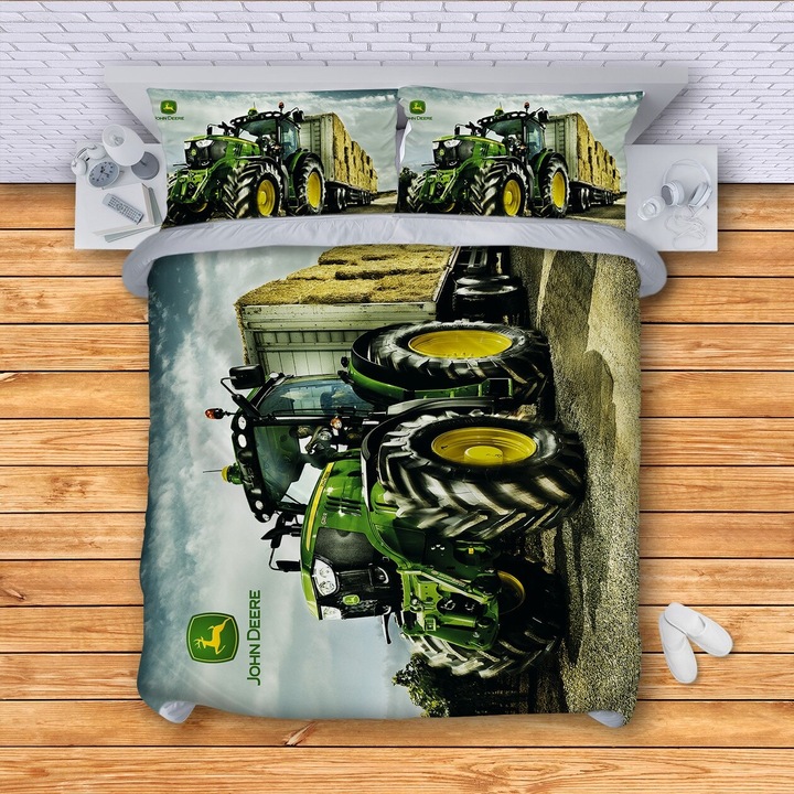 Digital Limited 3 részes John Deere traktor ágynemű 150 x 210 cm