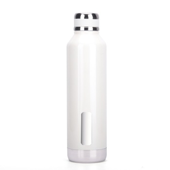 Termos cu strat vidat si inel de silicon PAITER, insulatie inox 304 strat dublu, 750 ml, alb Termos cu strat vidat si inel de silicon PAITER, insulatie inox 304 strat dublu, 750 ml, alb