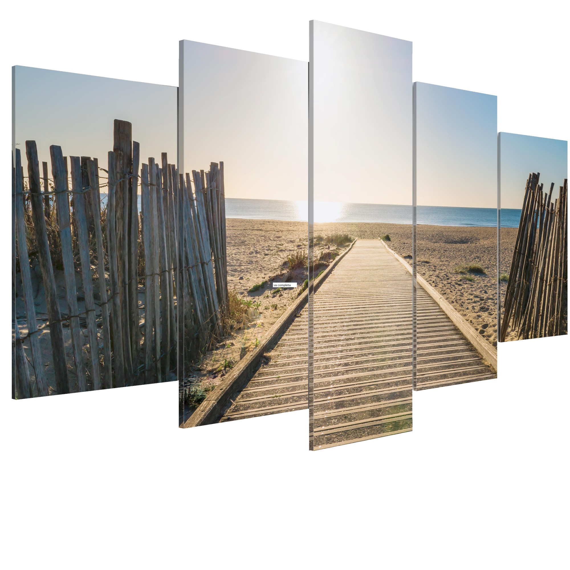 Tablou canvas 5 piese - Promenada la mare - 100 x 50 cm